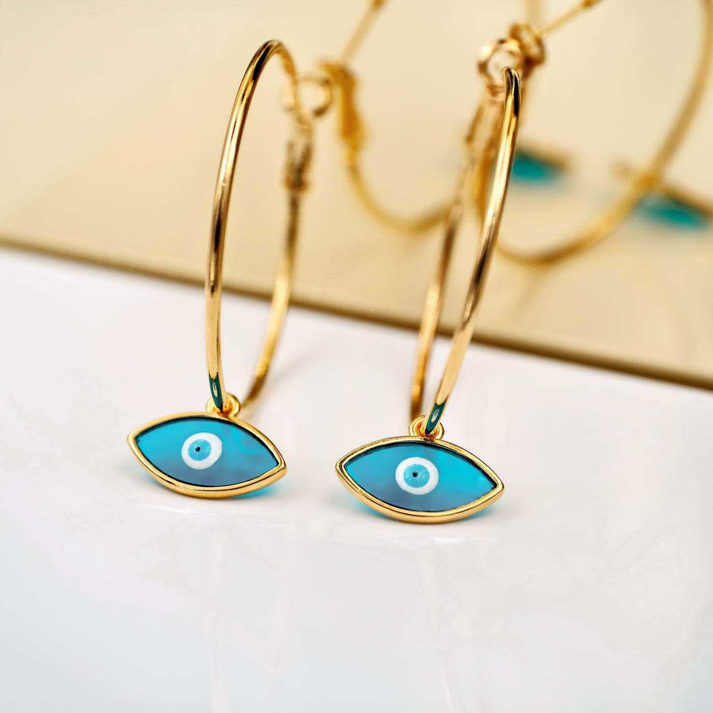 Serifos Evil Eye Hoops — Earrings from Toolittle — additional view 2