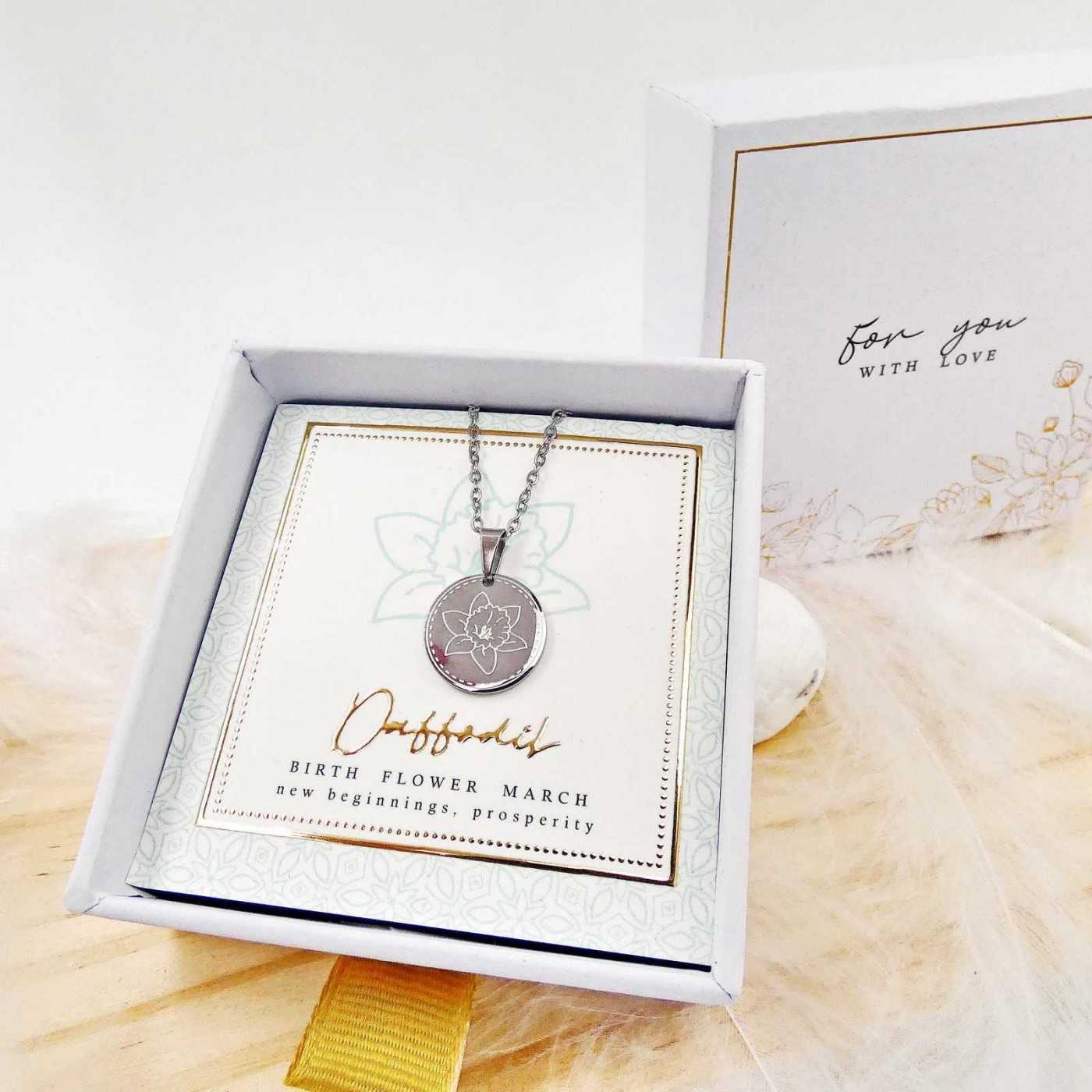 Birth Flower Necklace- Daffodil for March — Necklaces from Toolittle — additional view 4