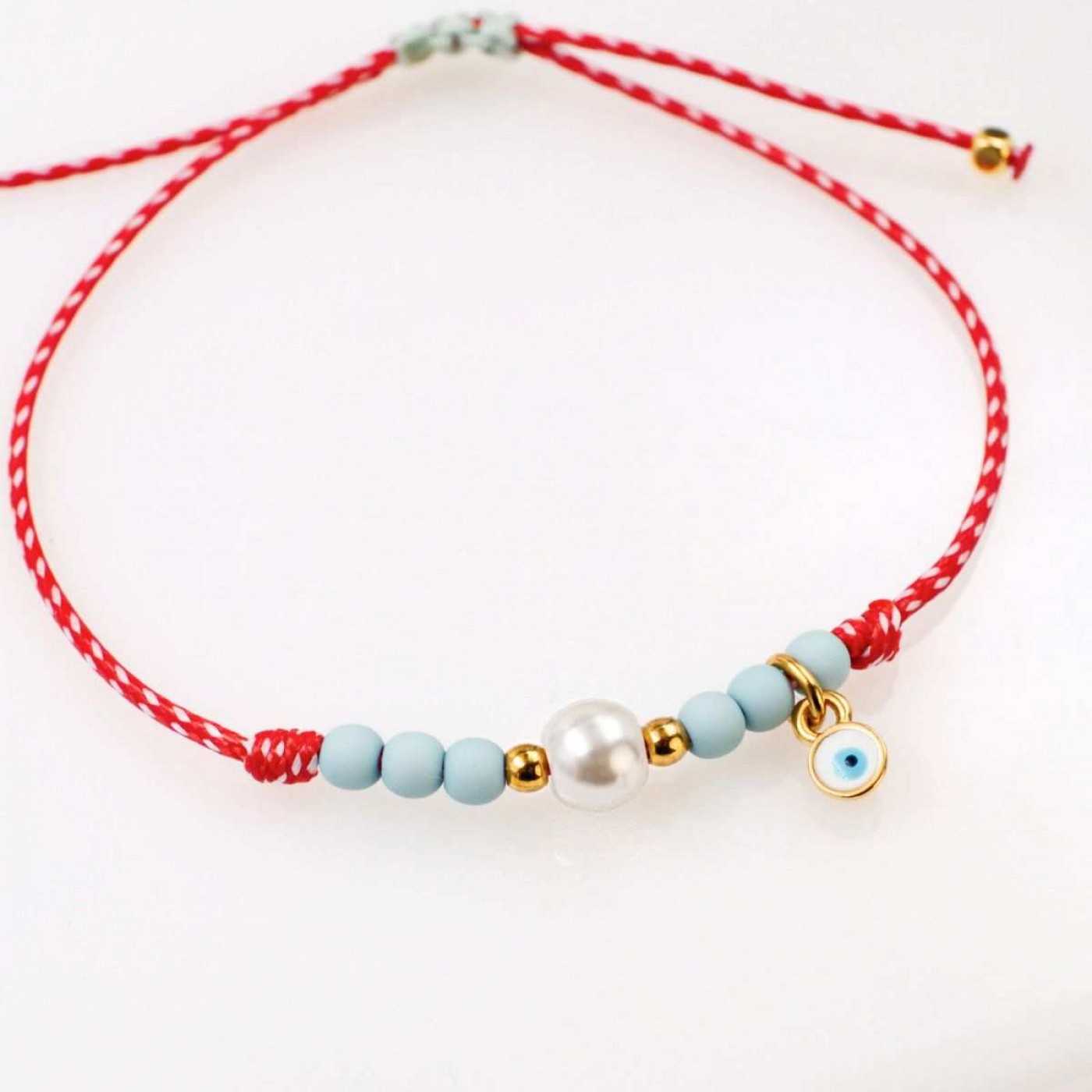 Women’s Martaki Bracelet with Evil Eye & Pearl | Handmade — Bracelets from Toolittle — additional view 3