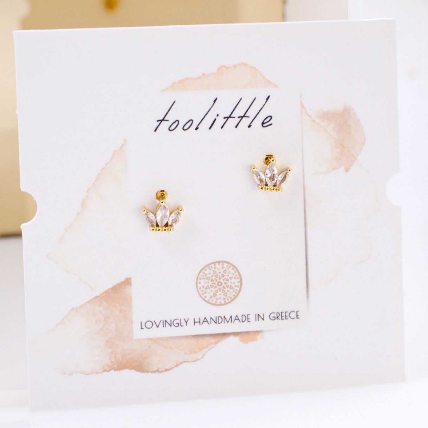 Zircon Crystal Crown Earrings — Earrings from Toolittle — additional view 2