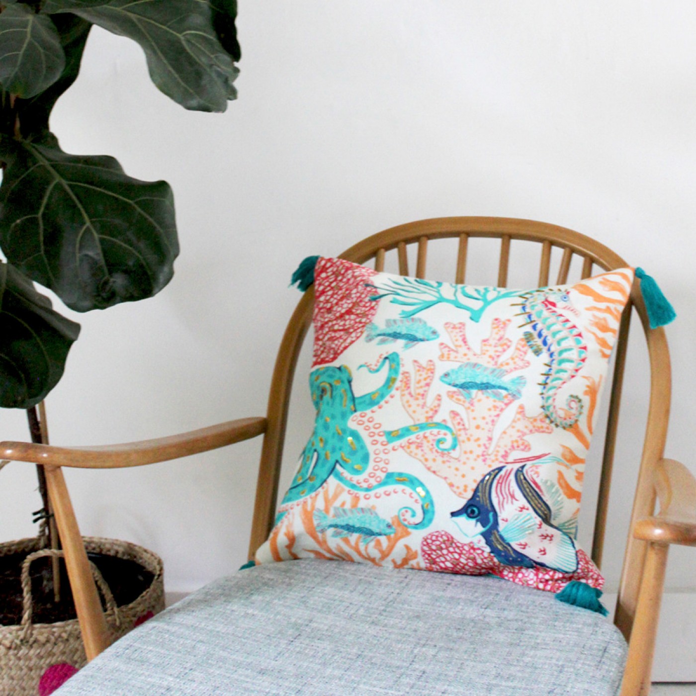 Coral Sea Cushion — Cushions & pillows from Toolittle — additional view 3