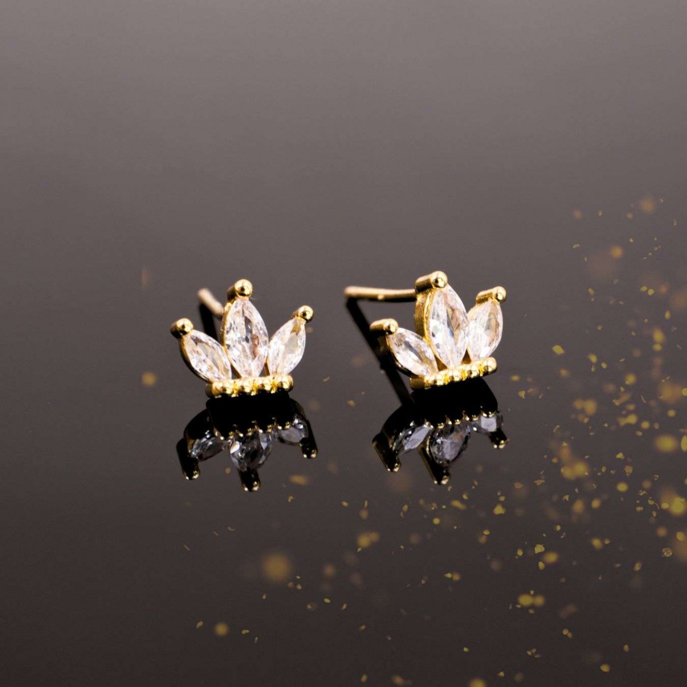 Zircon Crystal Crown Earrings — Earrings from Toolittle — additional view 3
