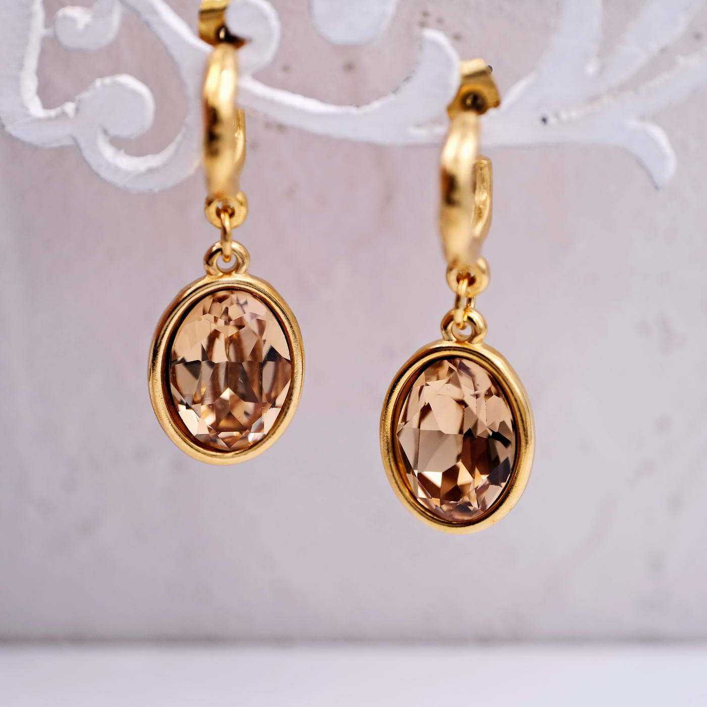 Mid-sized earrings with crystals — Earrings from Toolittle — additional view 2