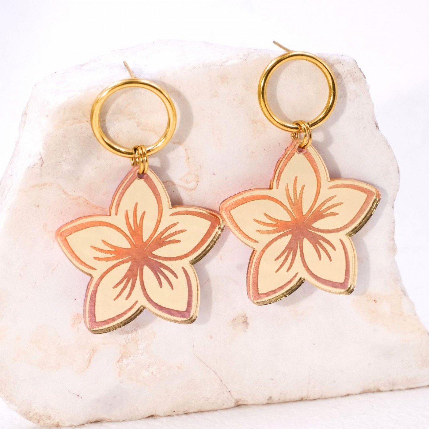 Plexiglass Flower Earrings — Earrings from Toolittle — additional view 2