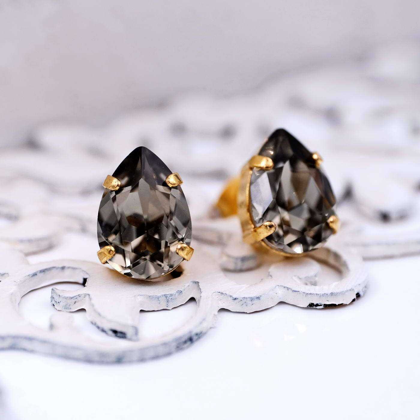 Stud earrings with crystals — Earrings from Toolittle — additional view 3