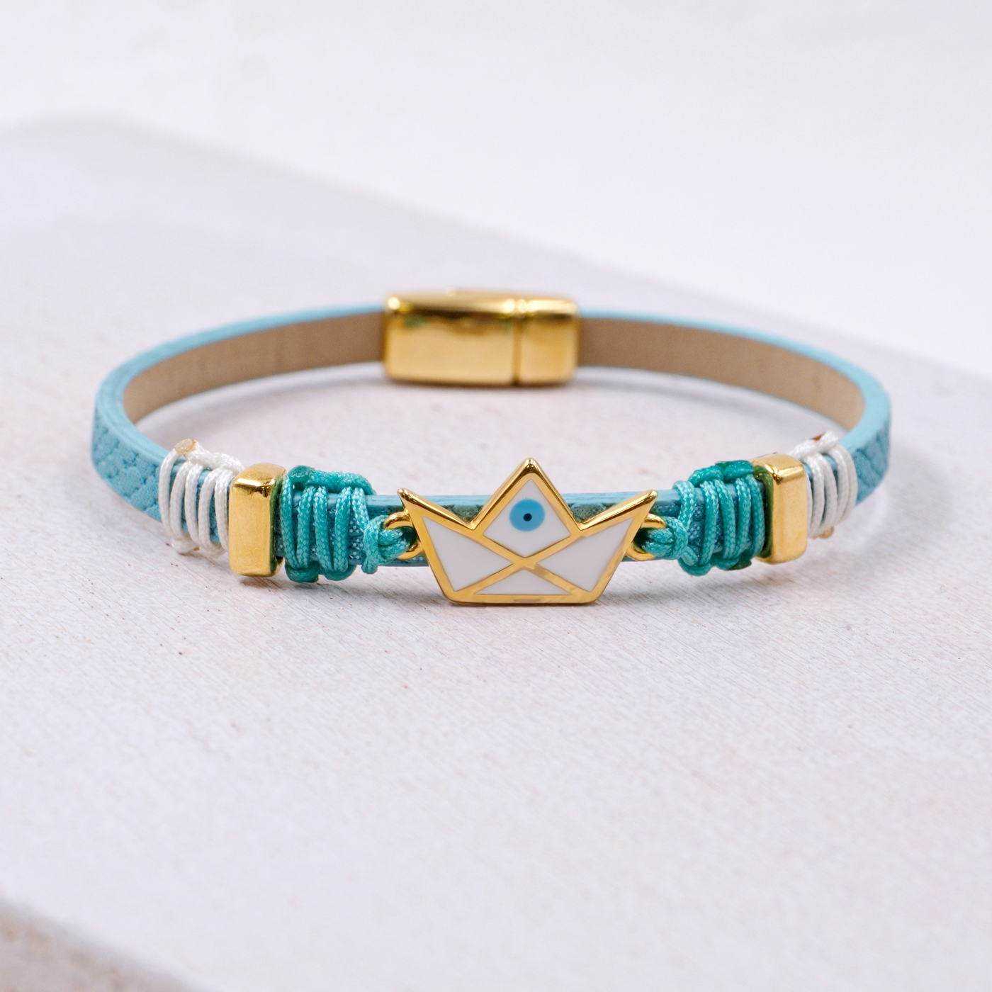 Enamelled Boat Leather Bracelet — Bracelets from Toolittle — additional view 2