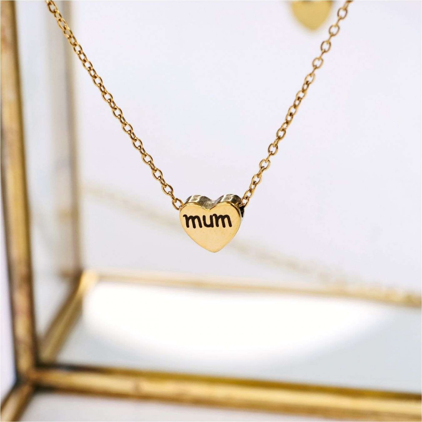 Love “Mom” Heart-Shaped Necklace — Necklaces from Toolittle — additional view 4