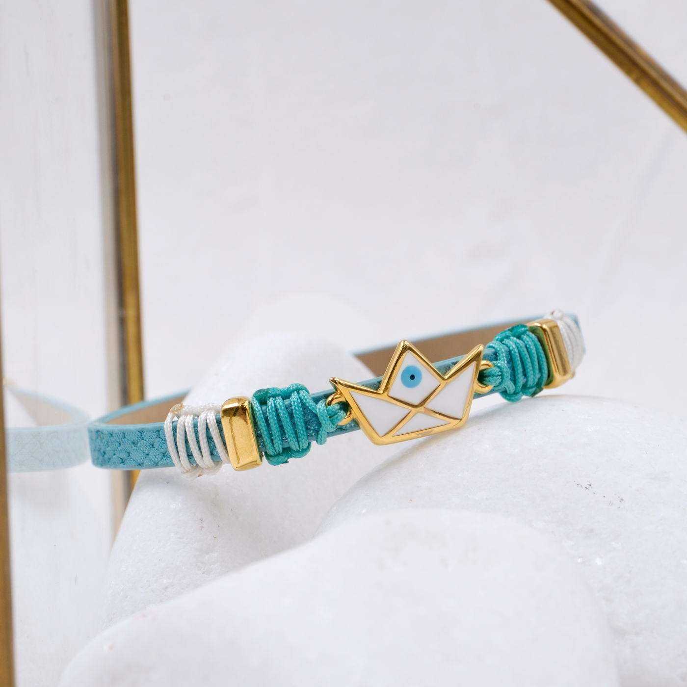 Enamelled Boat Leather Bracelet