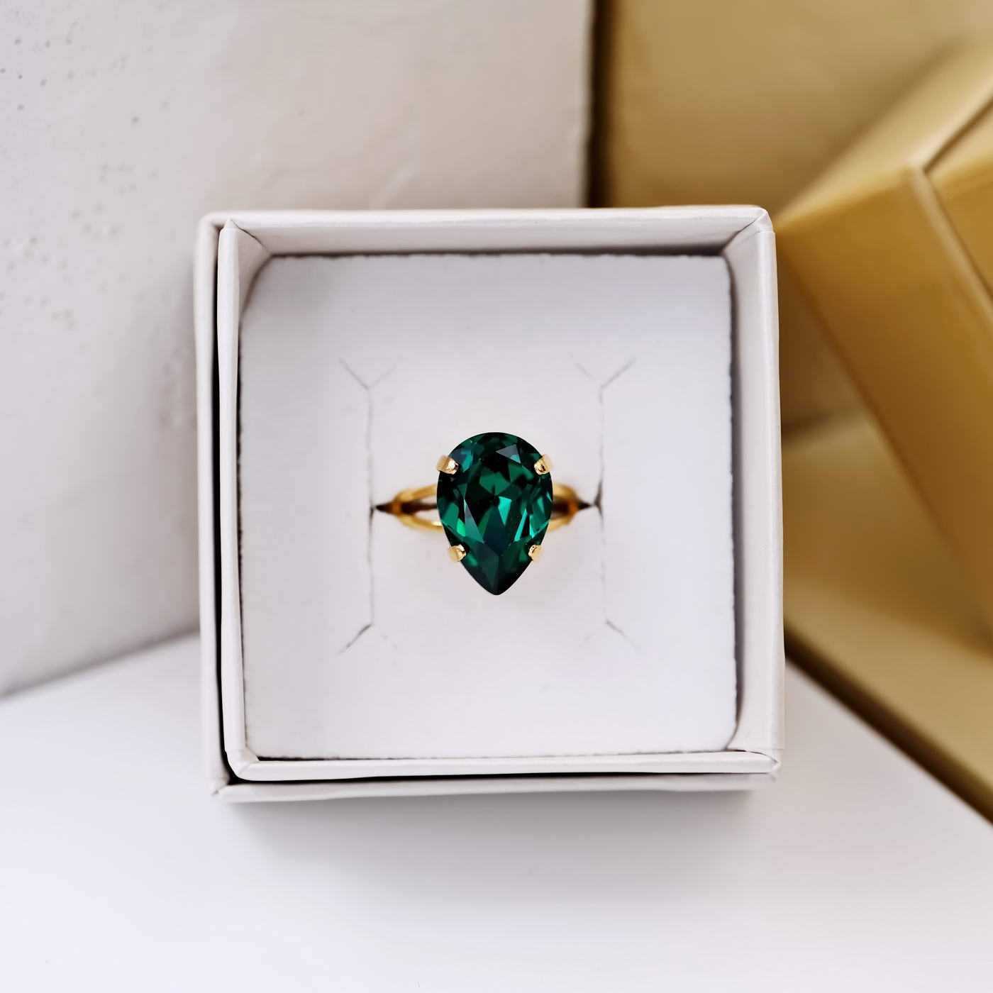 Gold-plated ring with Austrian crystal — Rings from Toolittle — additional view 2