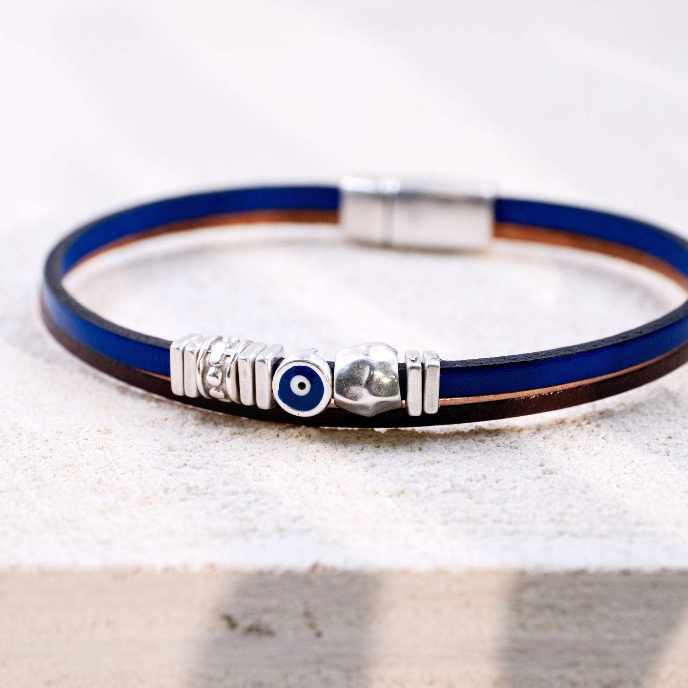 Evil Eye Leather Men's Bracelet — Bracelets from Toolittle — additional view 2