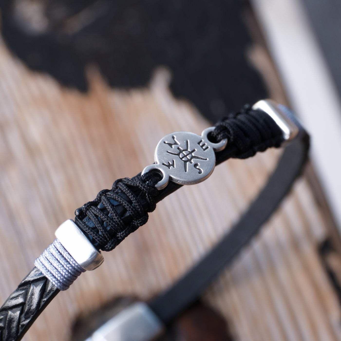 Compass Black Men's Bracelet — Bracelets from Toolittle — additional view 4