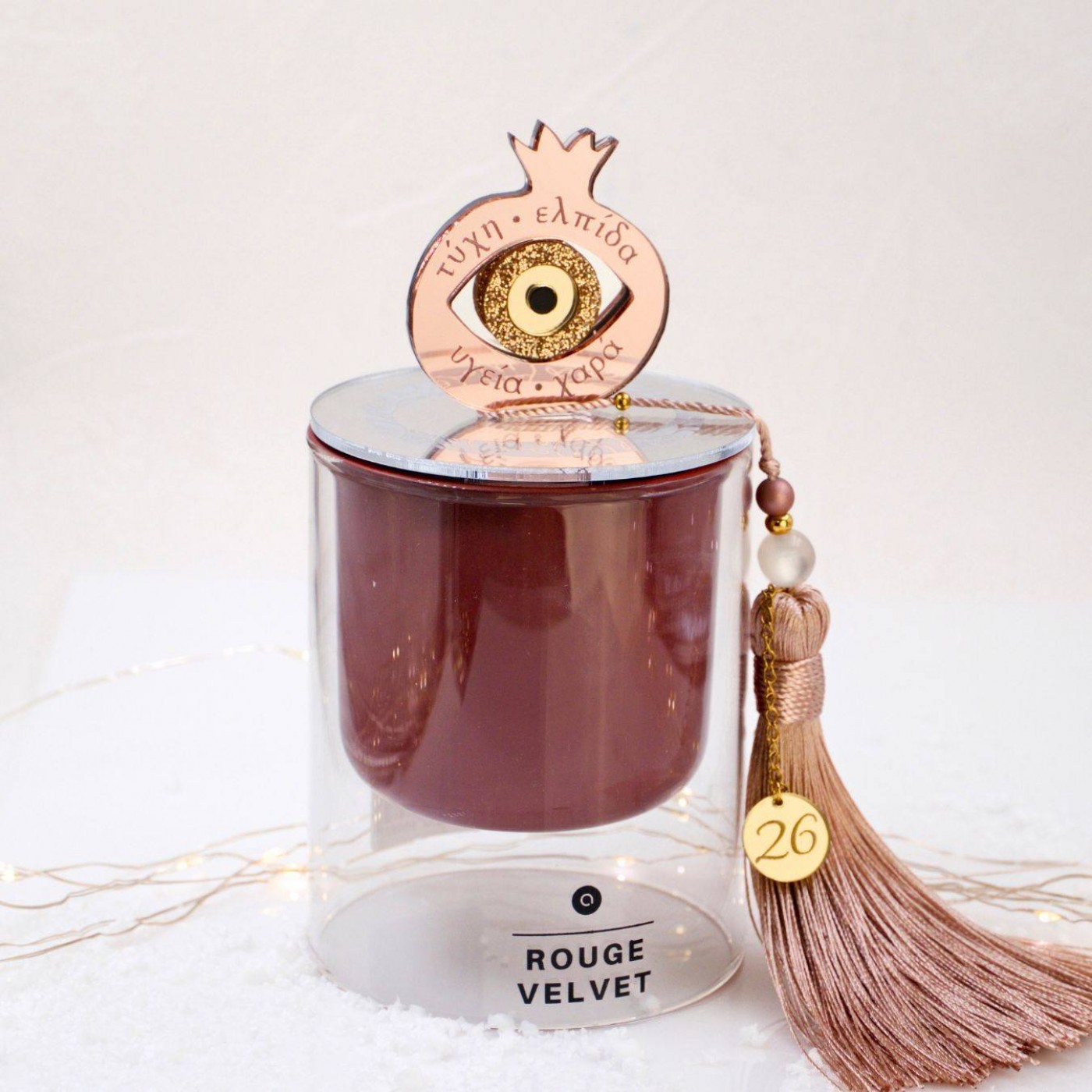 Scented 2026 Lucky Candle with Lid: Pomegranate & Glittered Evil Eye — Pendants & charms from Toolittle — additional view 3