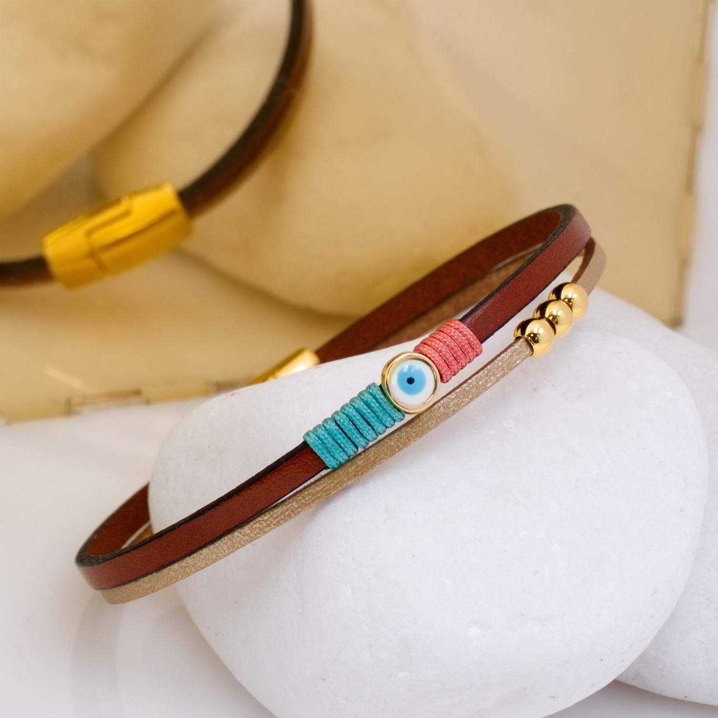 Evil Eye Leather Bracelet — Bracelets from Toolittle — additional view 4