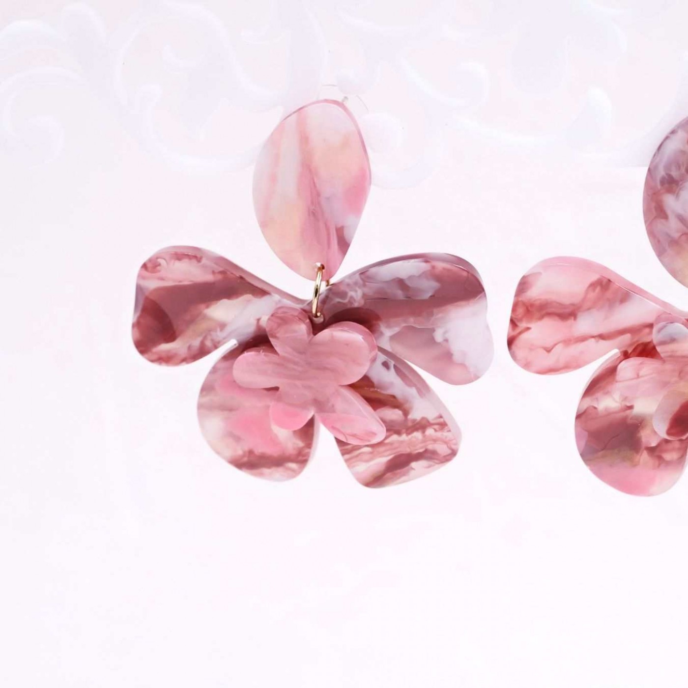 Plexiglass Flower Earrings | Pink — Earrings from Toolittle — additional view 4