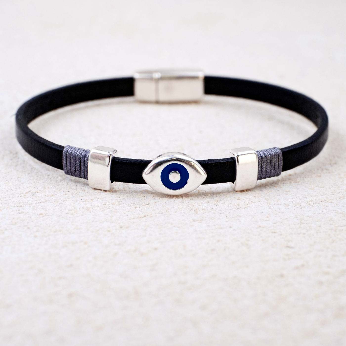 Evil Eye Leather Men's Bracelet — Bracelets from Toolittle — additional view 3
