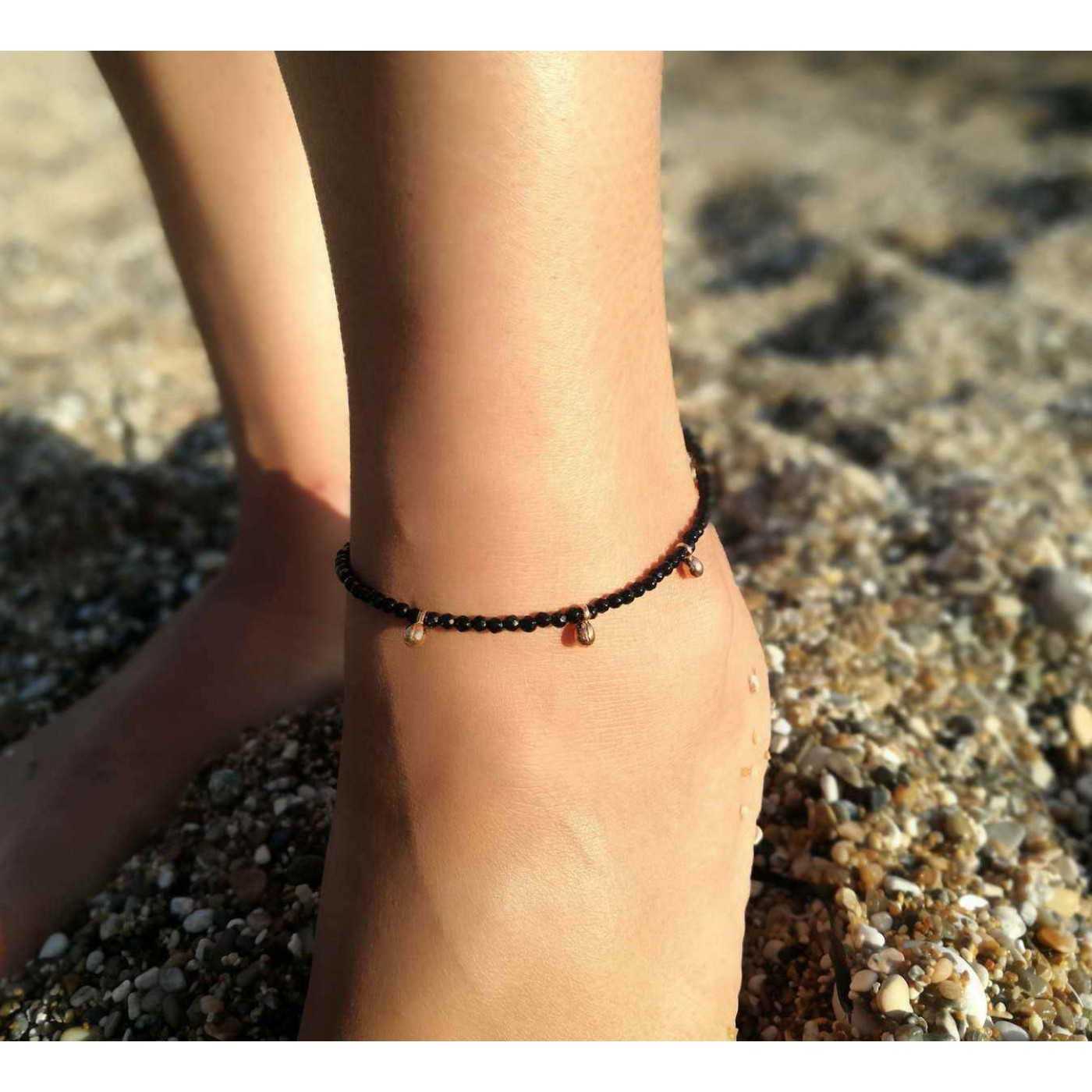 Oceanica Precious Black Agate Anklet — Anklets from Toolittle — additional view 3