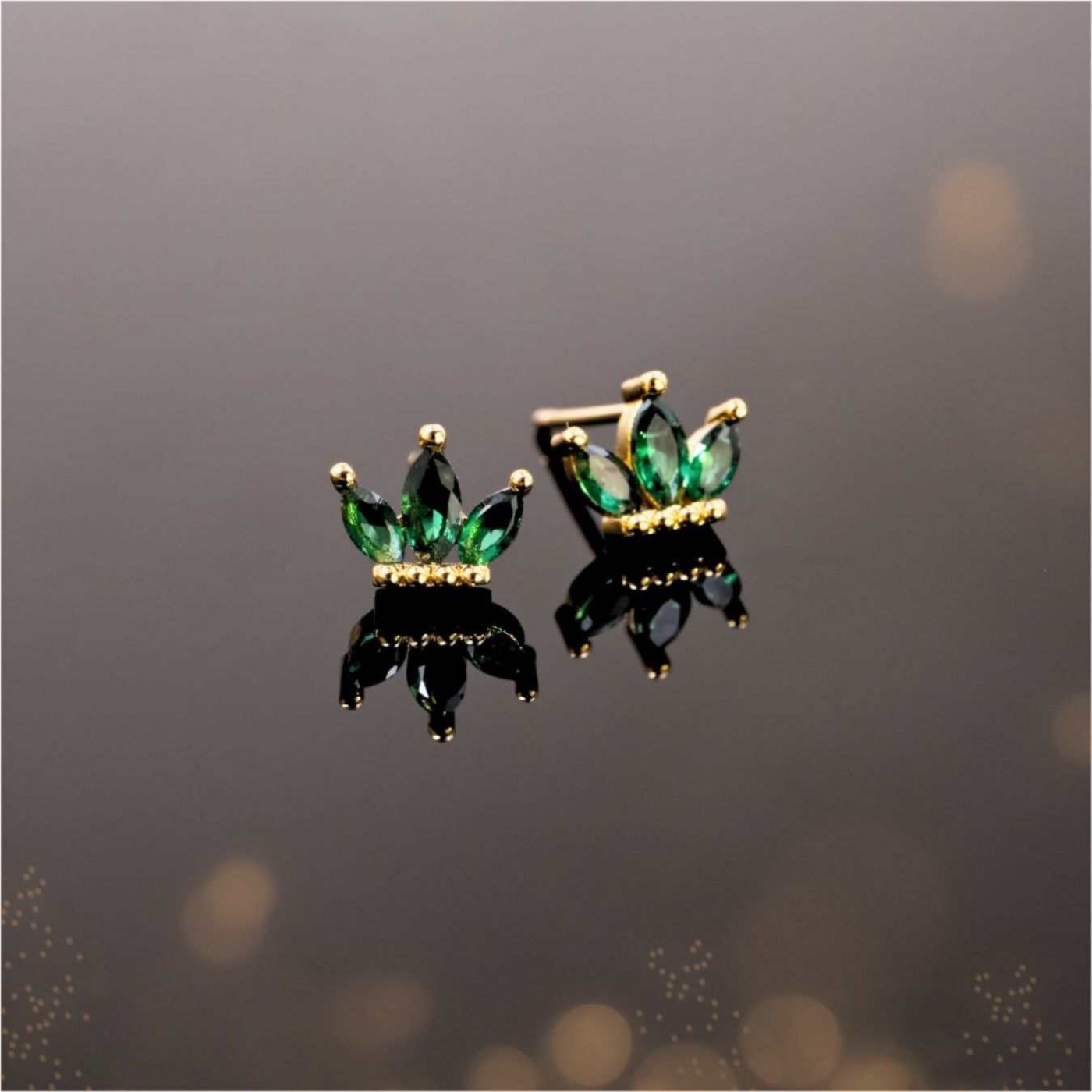 Zircon Crystal Crown Earrings