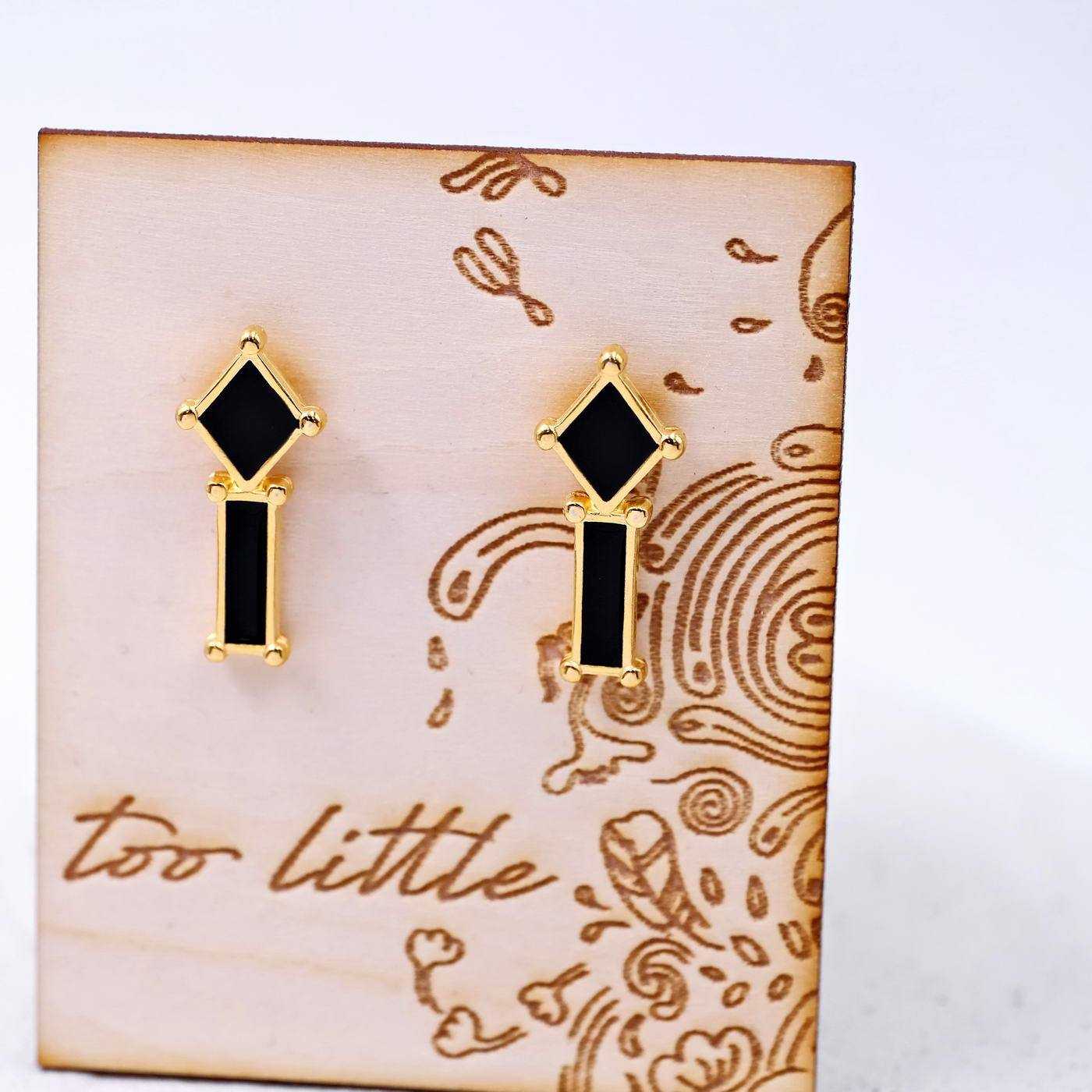 Stud earrings with enamel — Earrings from Toolittle — additional view 2