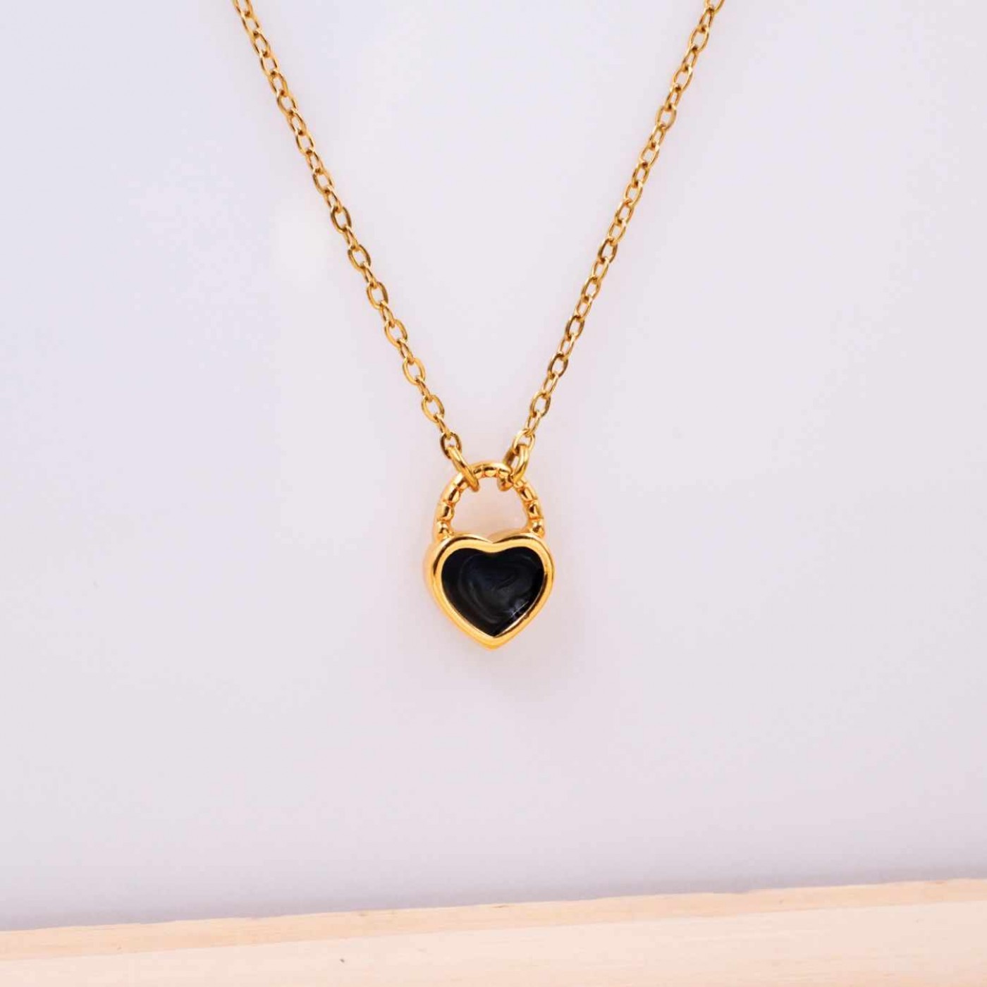 Handmade Layered Necklace - Enamelled Heart — Necklaces from Toolittle — additional view 2