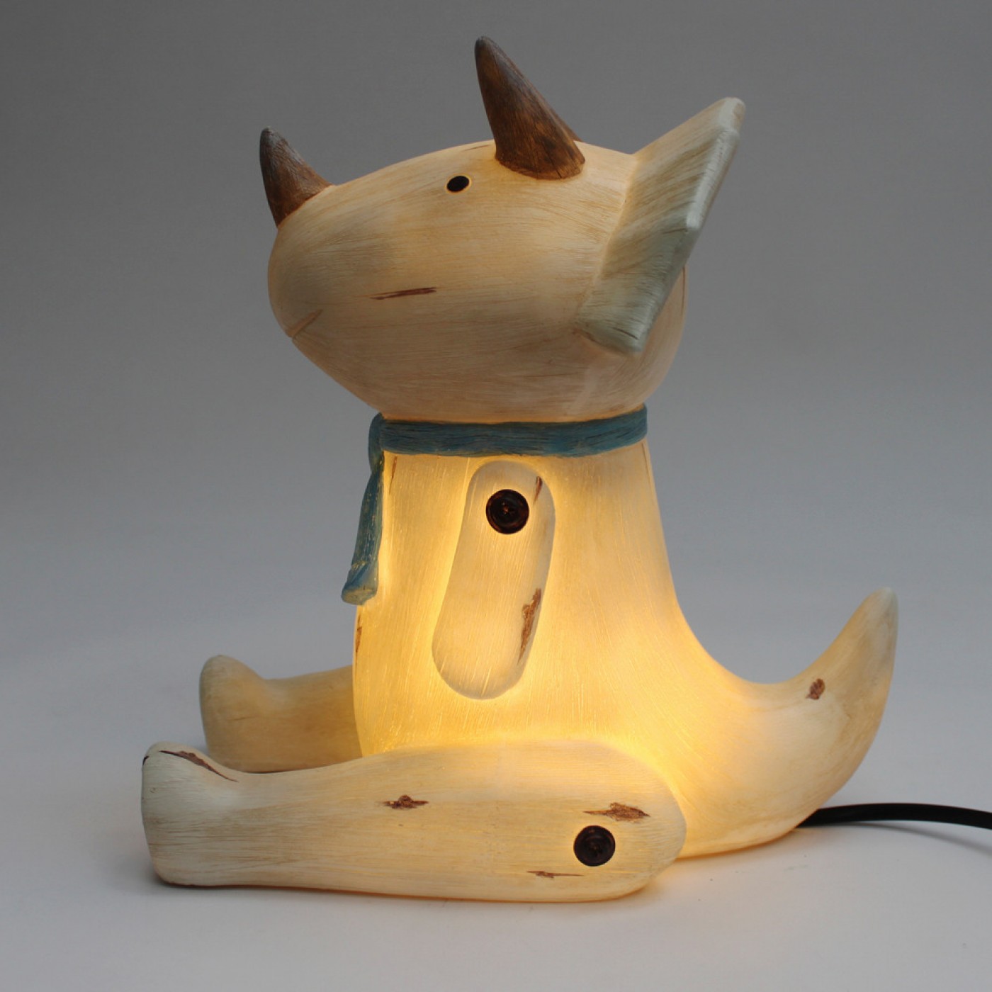 Wood Effect Cute Sitting Triceratops Light — Lighting from Toolittle — additional view 4