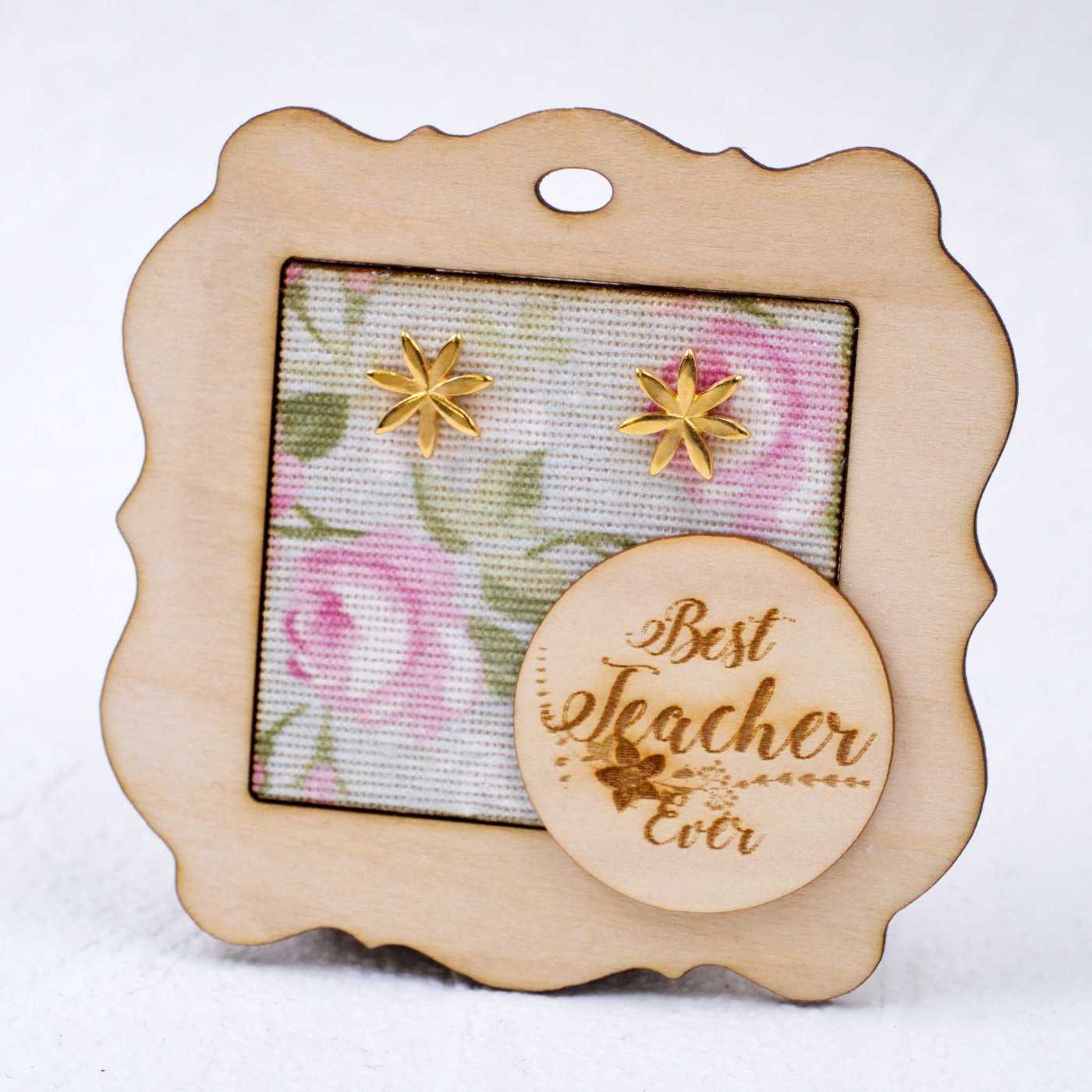 Gift for the Teacher - Flower Earrings — Earrings from Toolittle — additional view 2