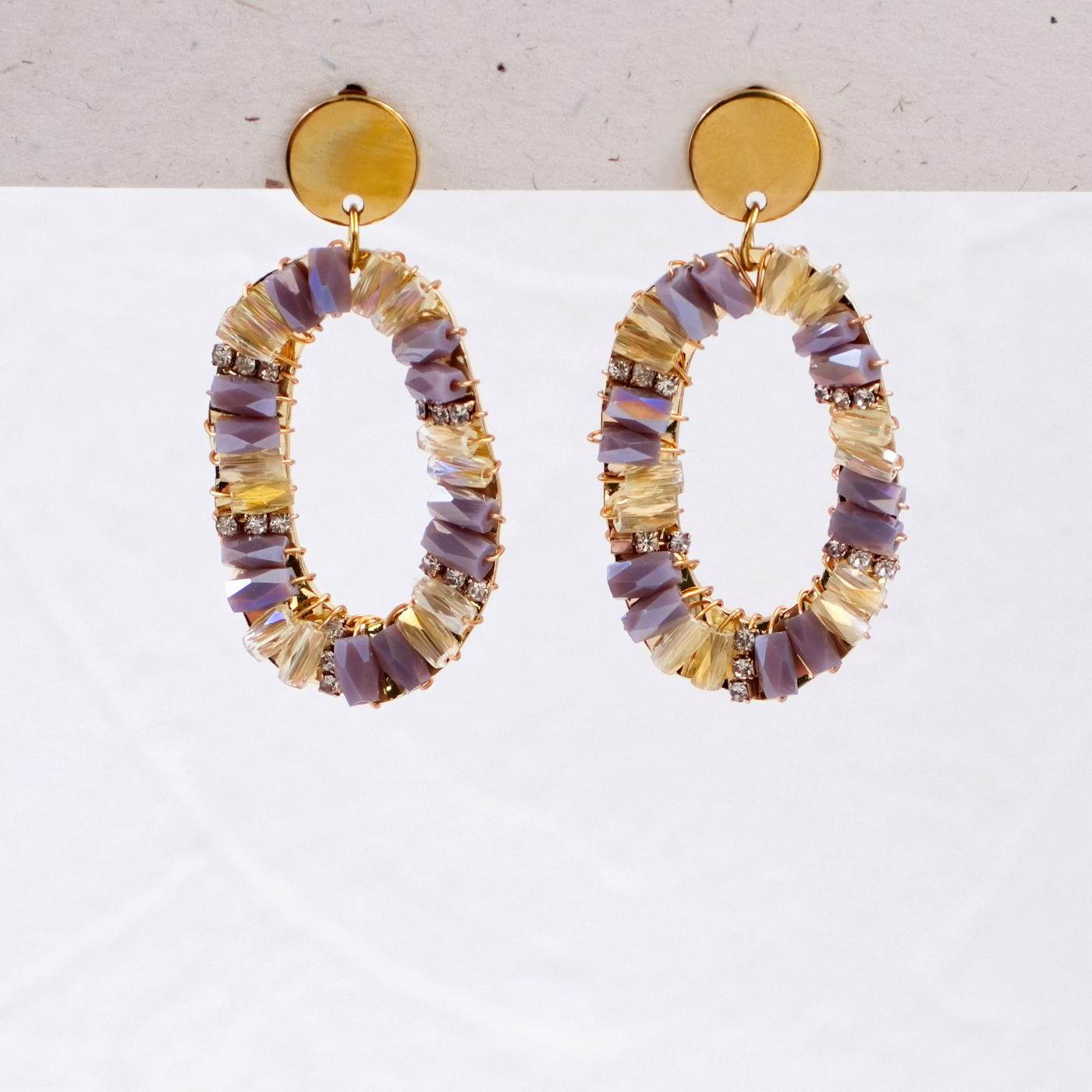 Steel & Crystals Oval Earrings — Earrings from Toolittle — additional view 4