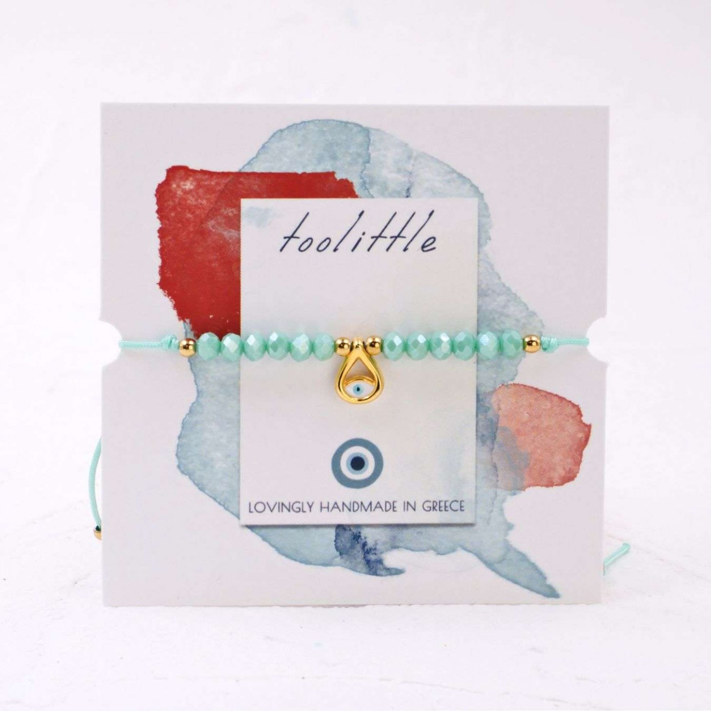 Macramé Bracelet with Gold-Plated Evil Eye & Crystals | Veraman — Bracelets from Toolittle — additional view 2