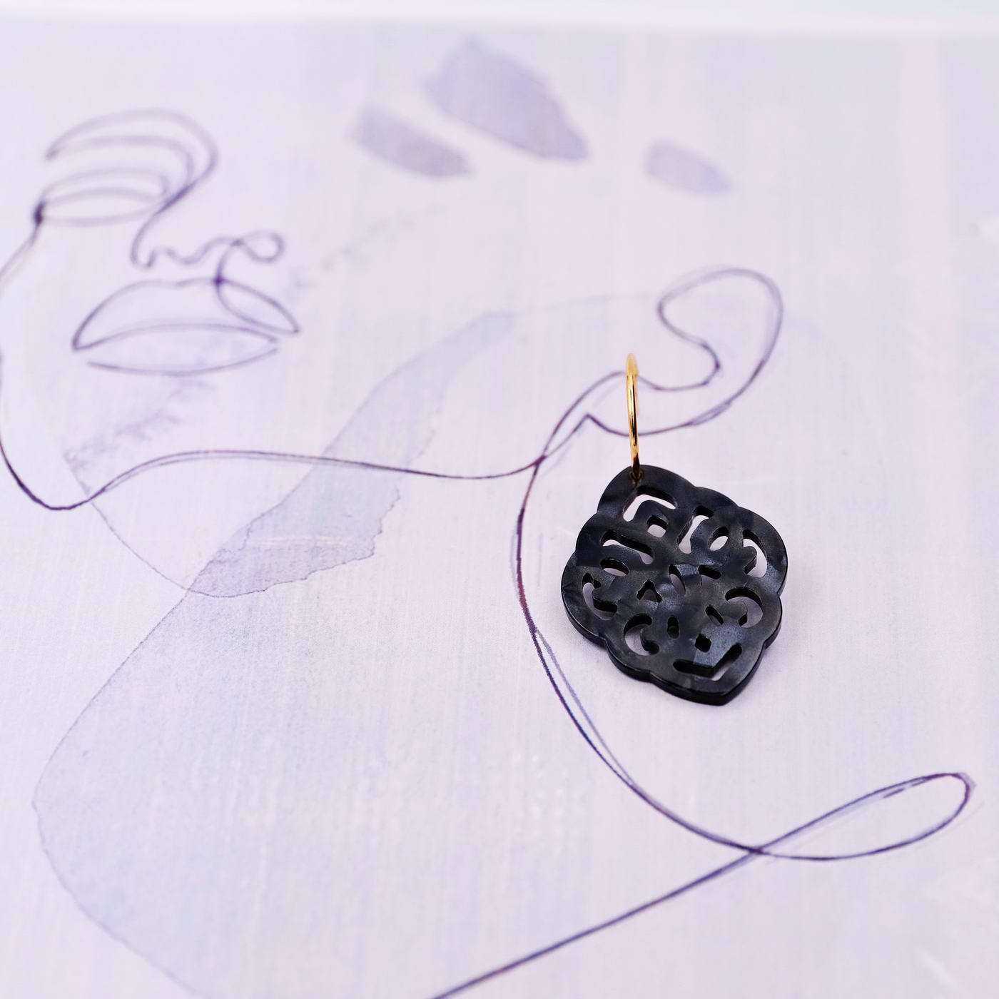 Resin broderie earrings — Earrings from Toolittle — additional view 4
