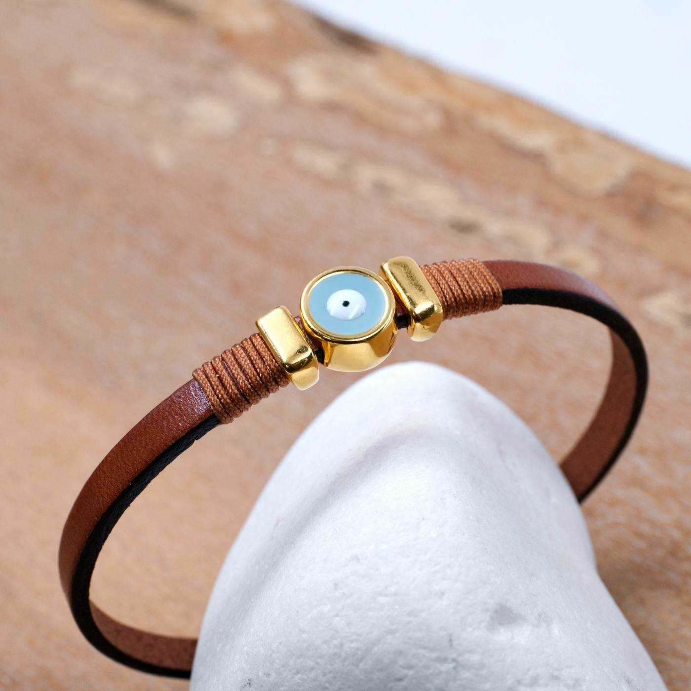 Evil Eye Leather Bracelet — Bracelets from Toolittle — additional view 2