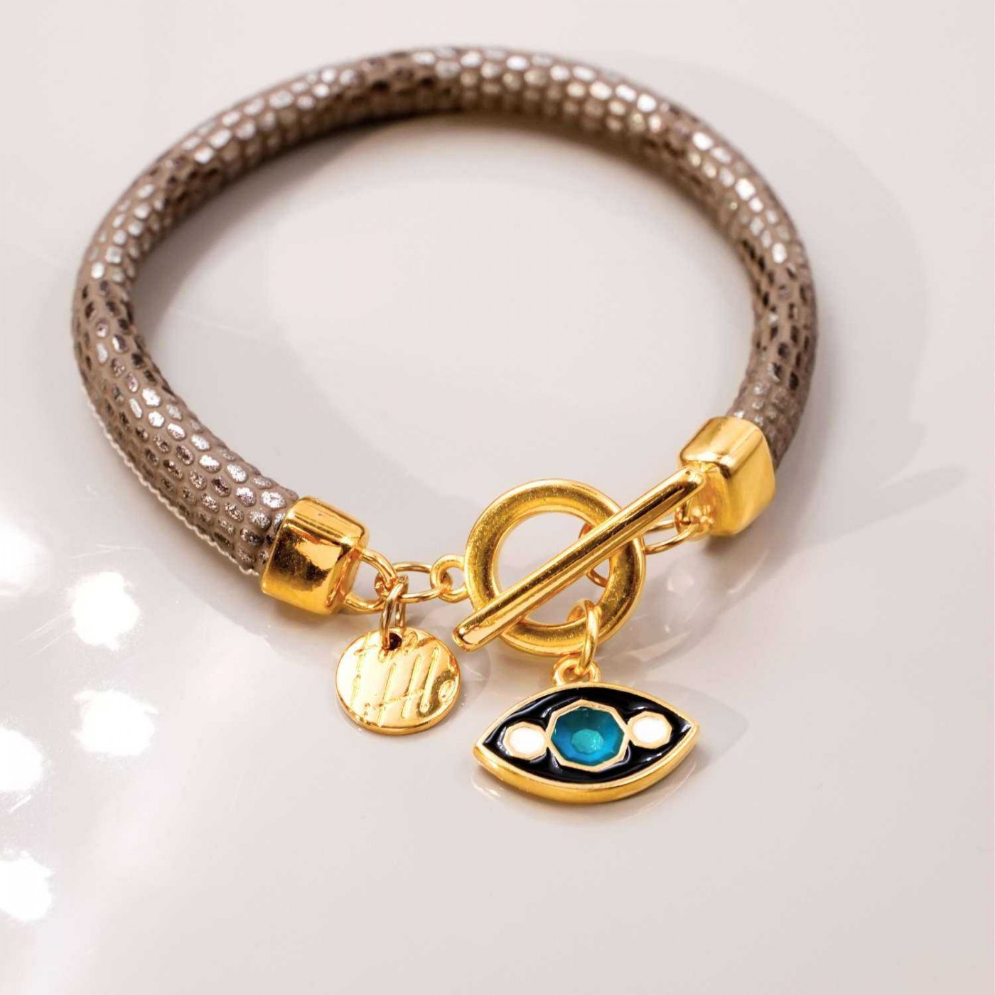 Women's Bracelet with Enamelled Evil Eye — Bracelets from Toolittle — additional view 2