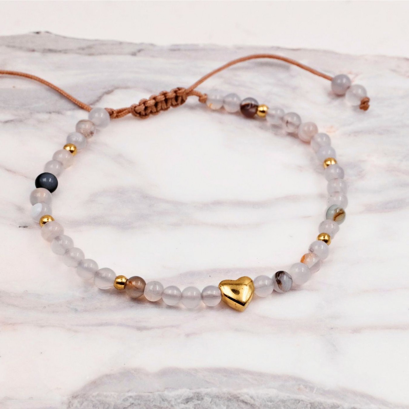 Macramé Bracelet with Crystals & Semiprecious Stones | Jade — Bracelets from Toolittle — additional view 3