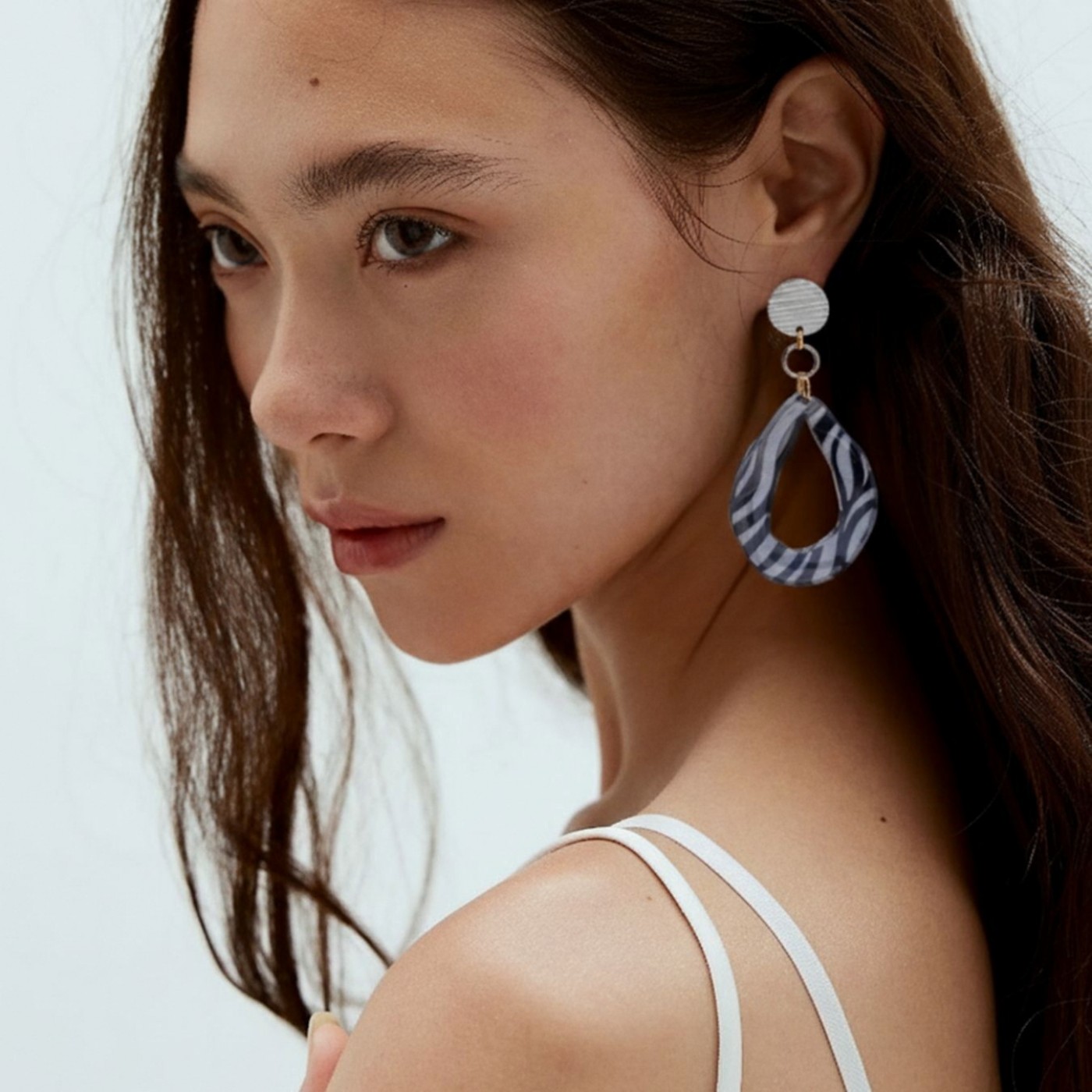 Steel Dangle Earrings - Animal Print