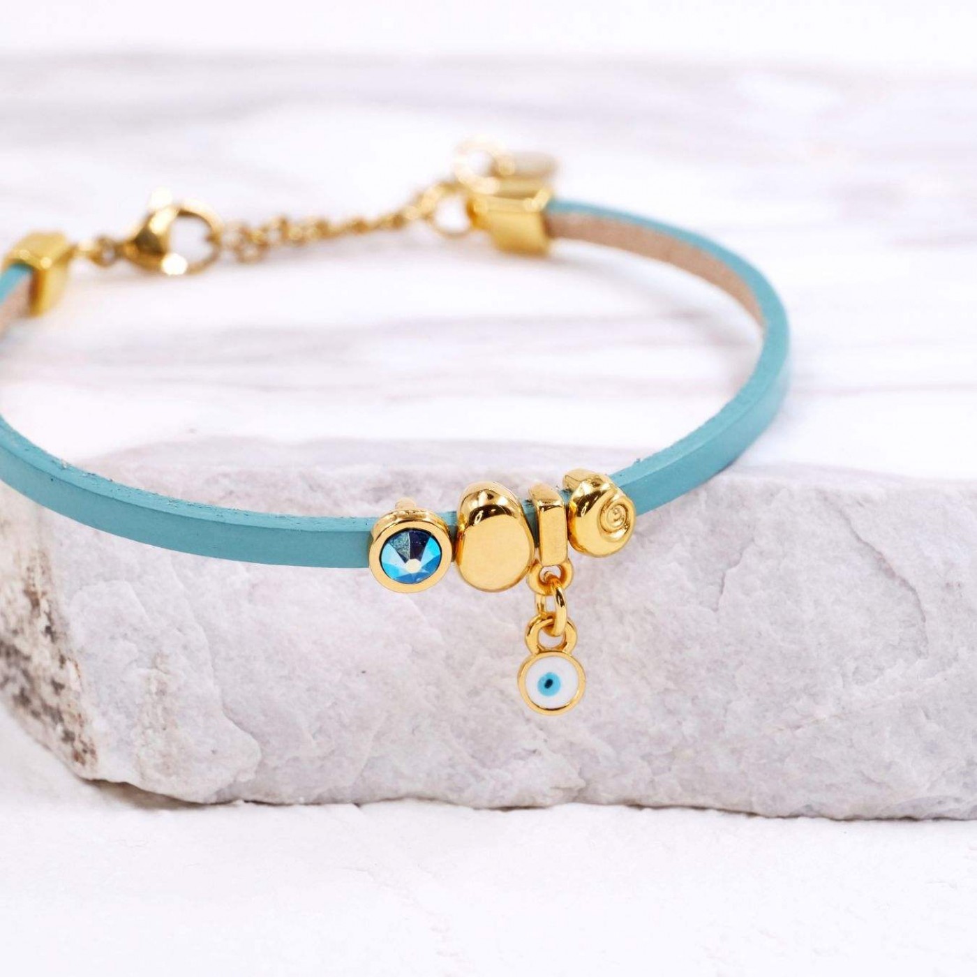 Handcrafted Bracelet | Evil Eye, Sea Shell & Crystals