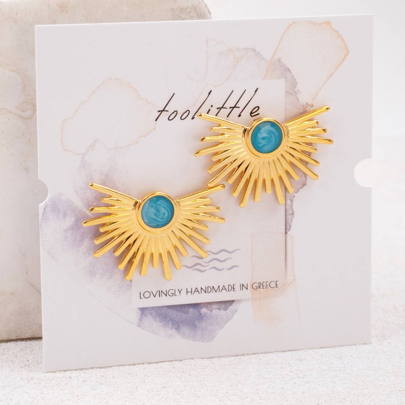 Gold-plated Enamel Earrings — Earrings from Toolittle — additional view 3