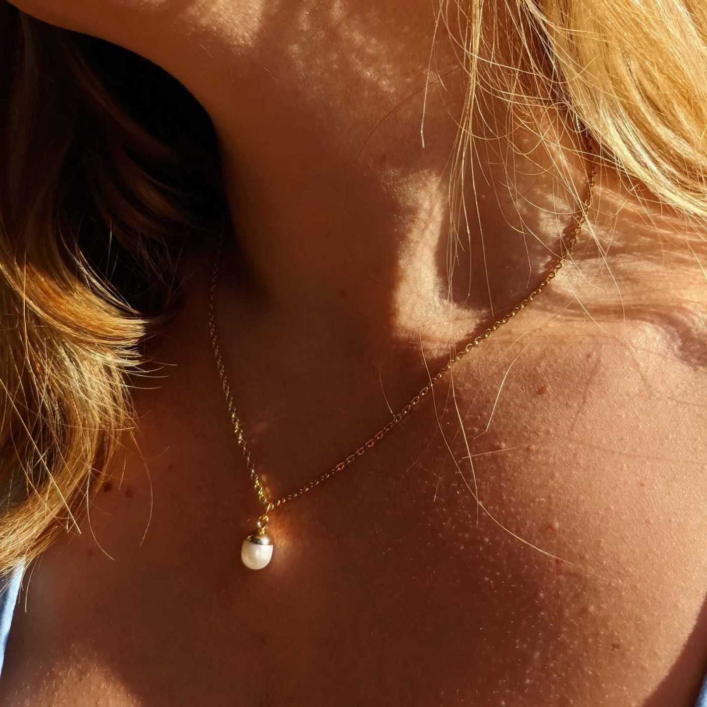 Pearlie Matte Necklace with freshwater Pearl — Necklaces from Toolittle — additional view 2
