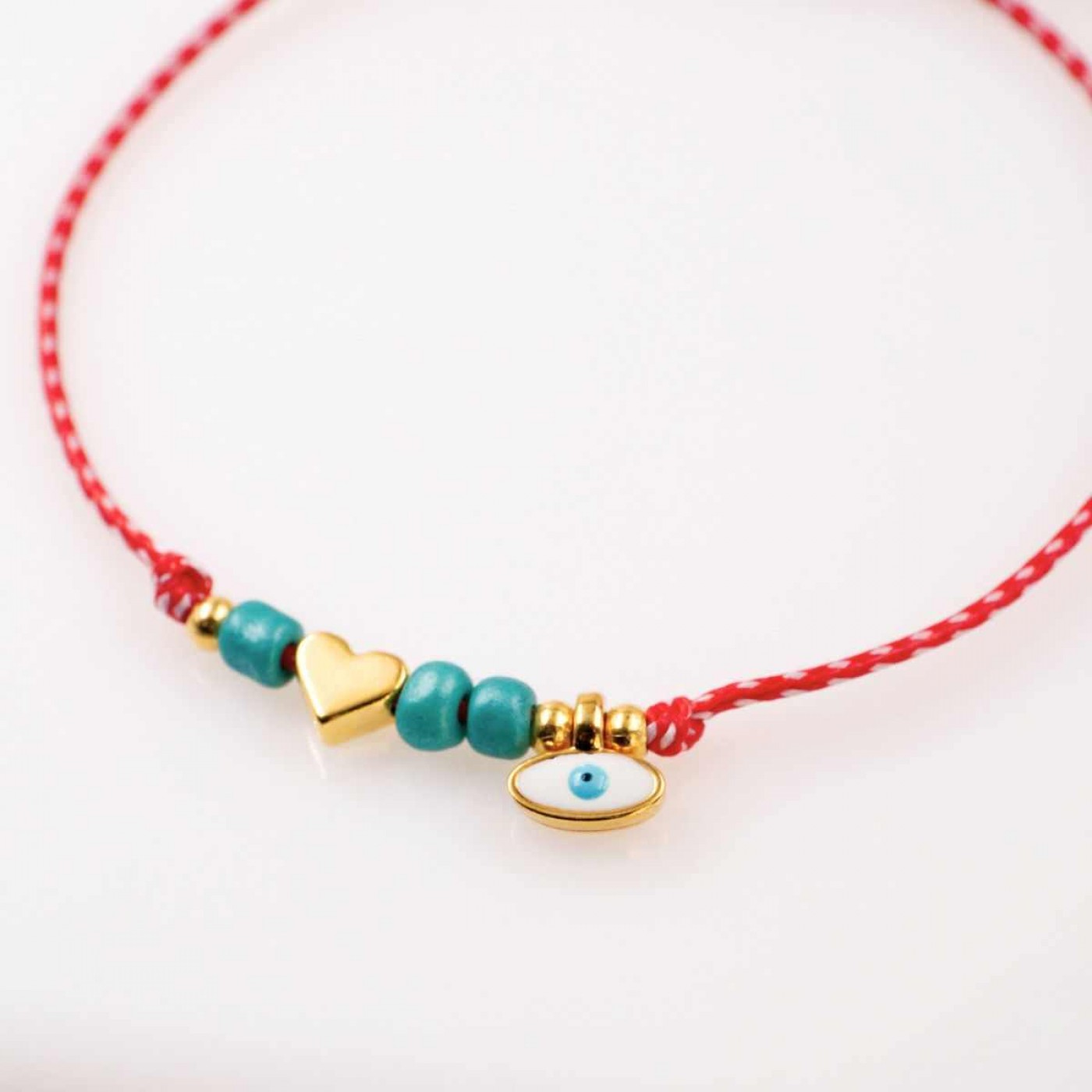 Women’s Martaki Bracelet with Eye & Metal Heart | Handmade — Bracelets from Toolittle — additional view 3