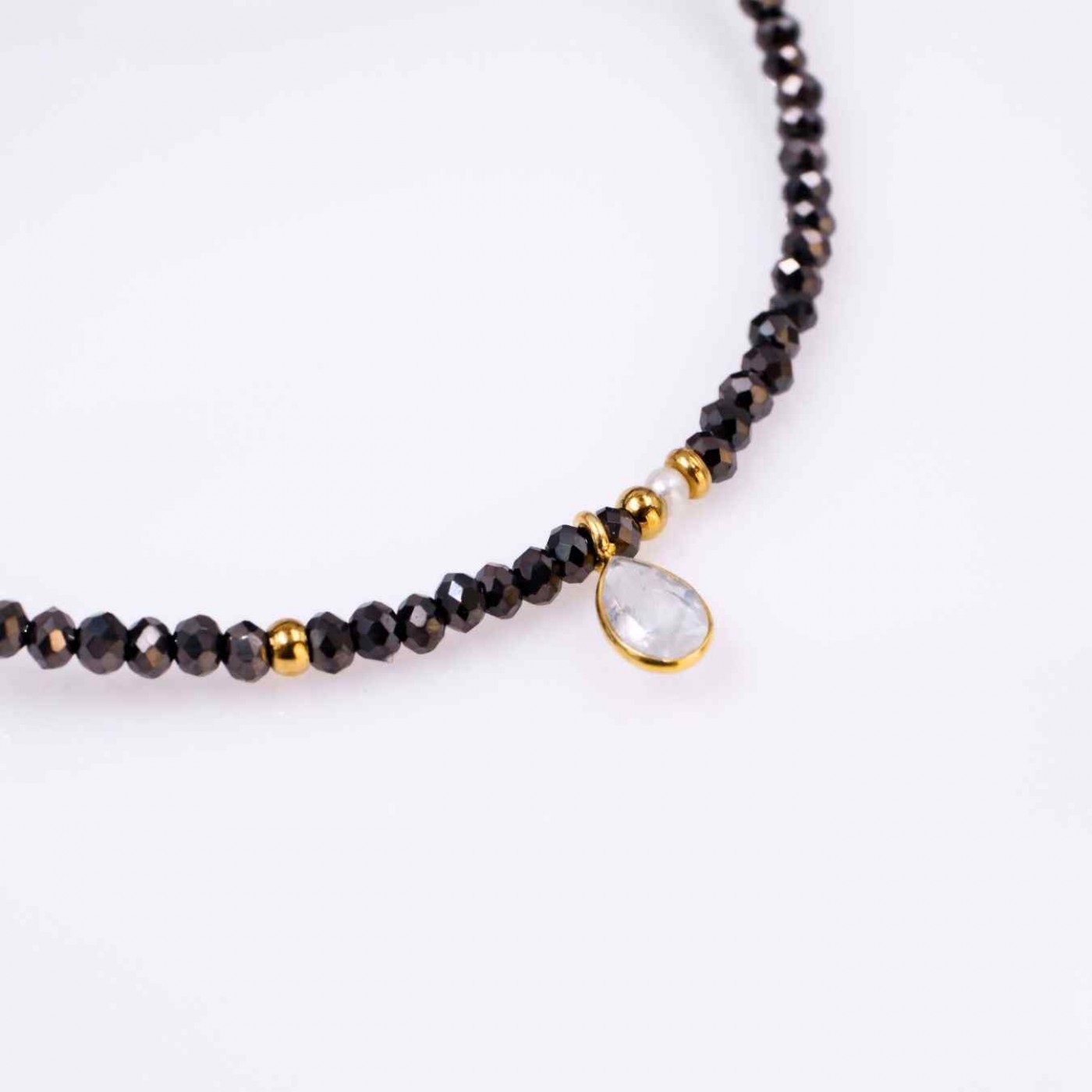 Crystal Jewelry: Stainless Steel & Silver Moonstone Necklace — Necklaces from Toolittle — additional view 4