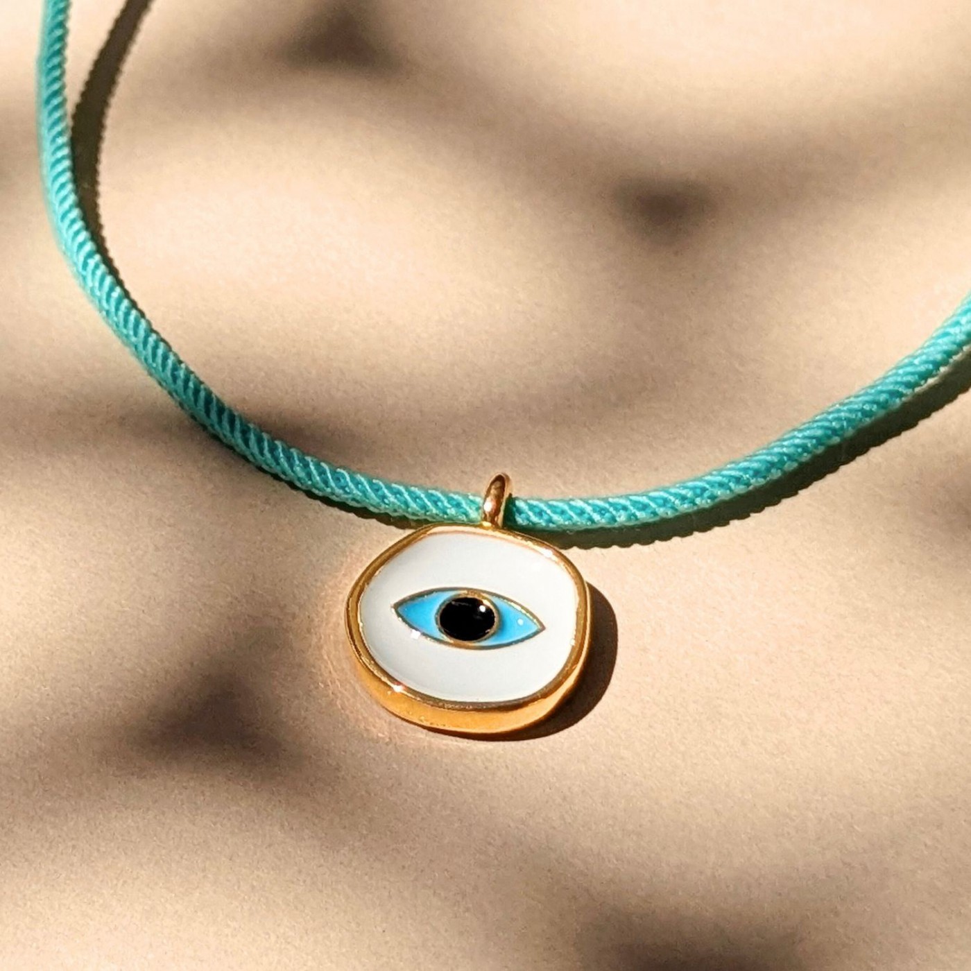 Cord Necklace with Enamelled Evil Eye — Necklaces from Toolittle — additional view 5
