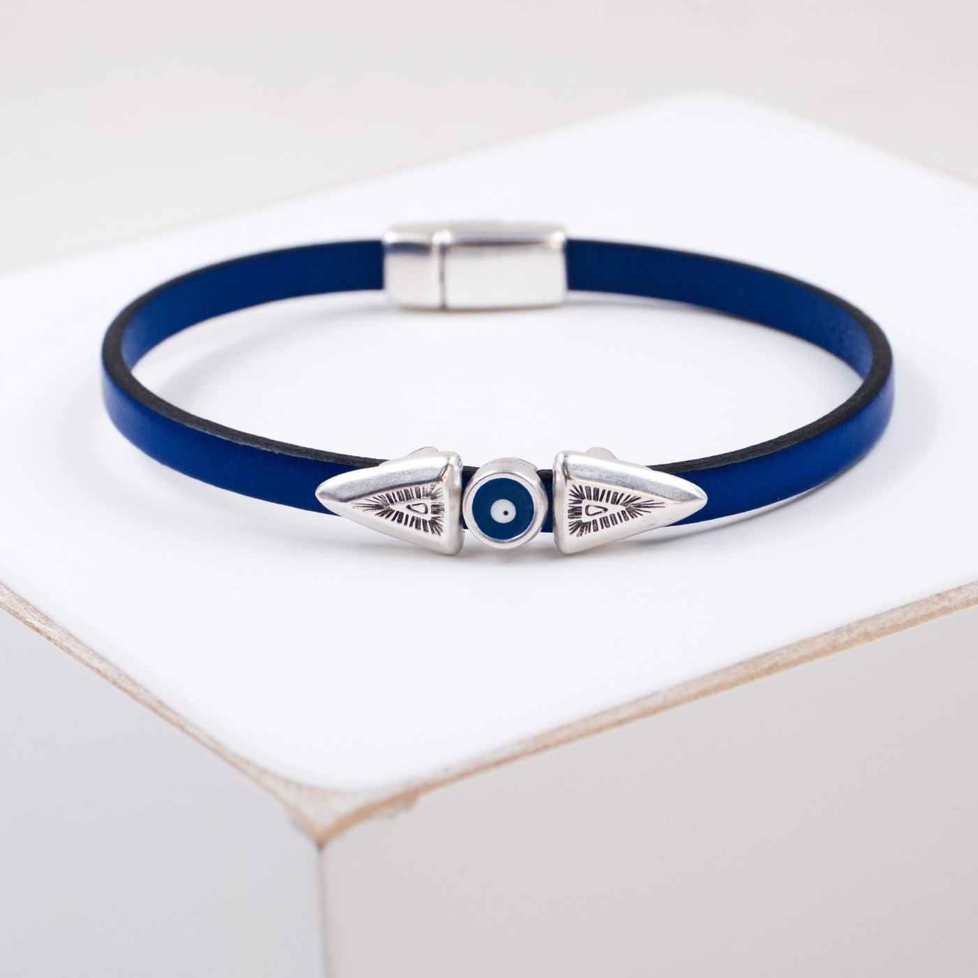 Evil Eye Leather Men's Bracelet — Bracelets from Toolittle — additional view 2