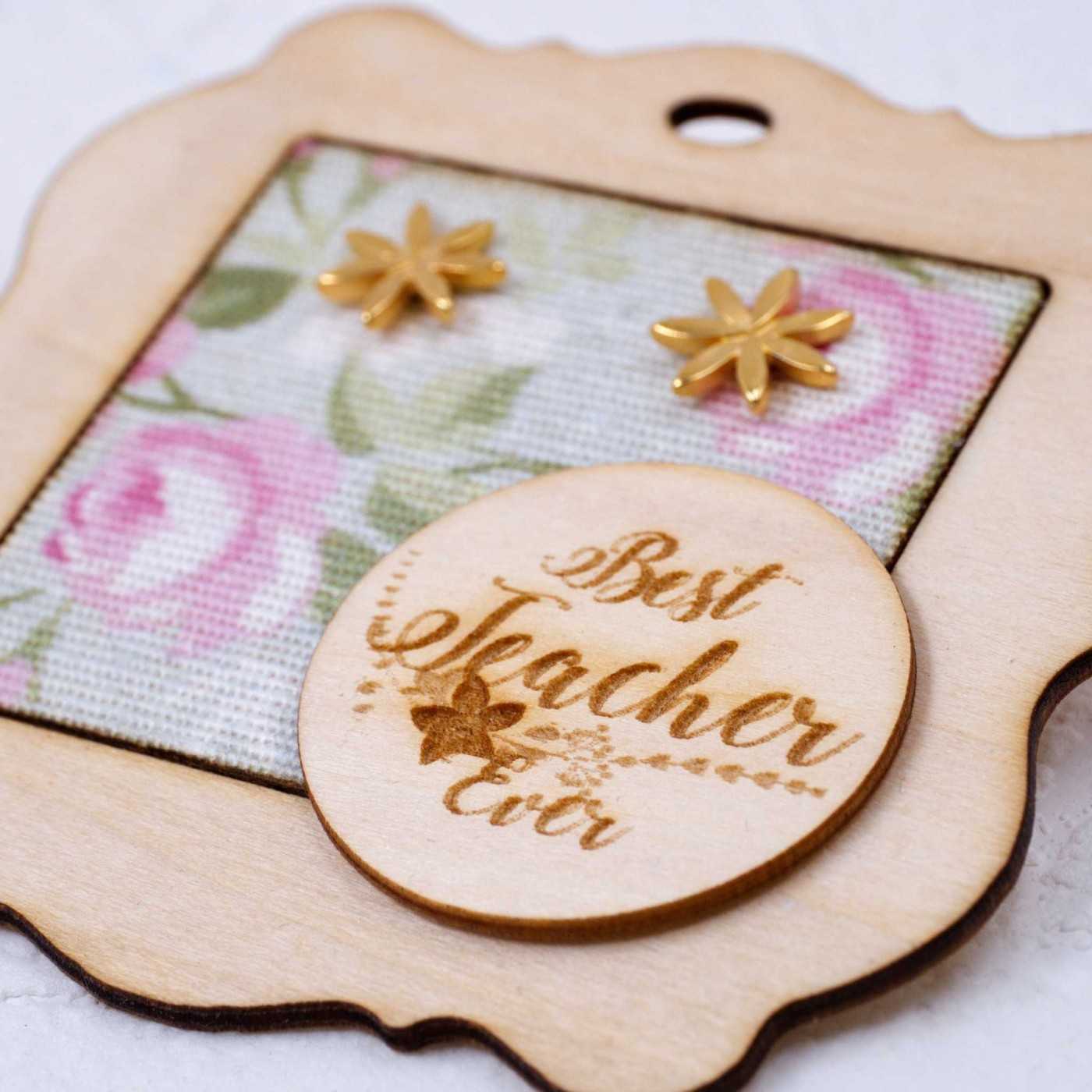 Gift for the Teacher - Flower Earrings — Earrings from Toolittle — additional view 4