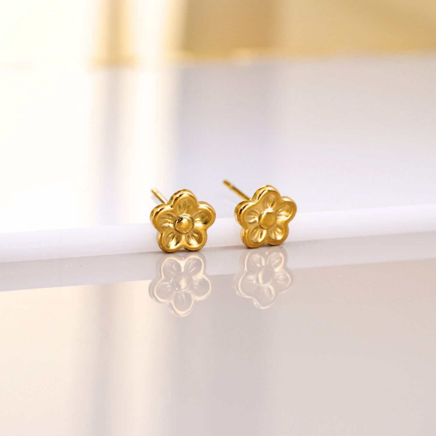 Stainless Steel Jewelry: Flower Earrings — Earrings from Toolittle — additional view 3