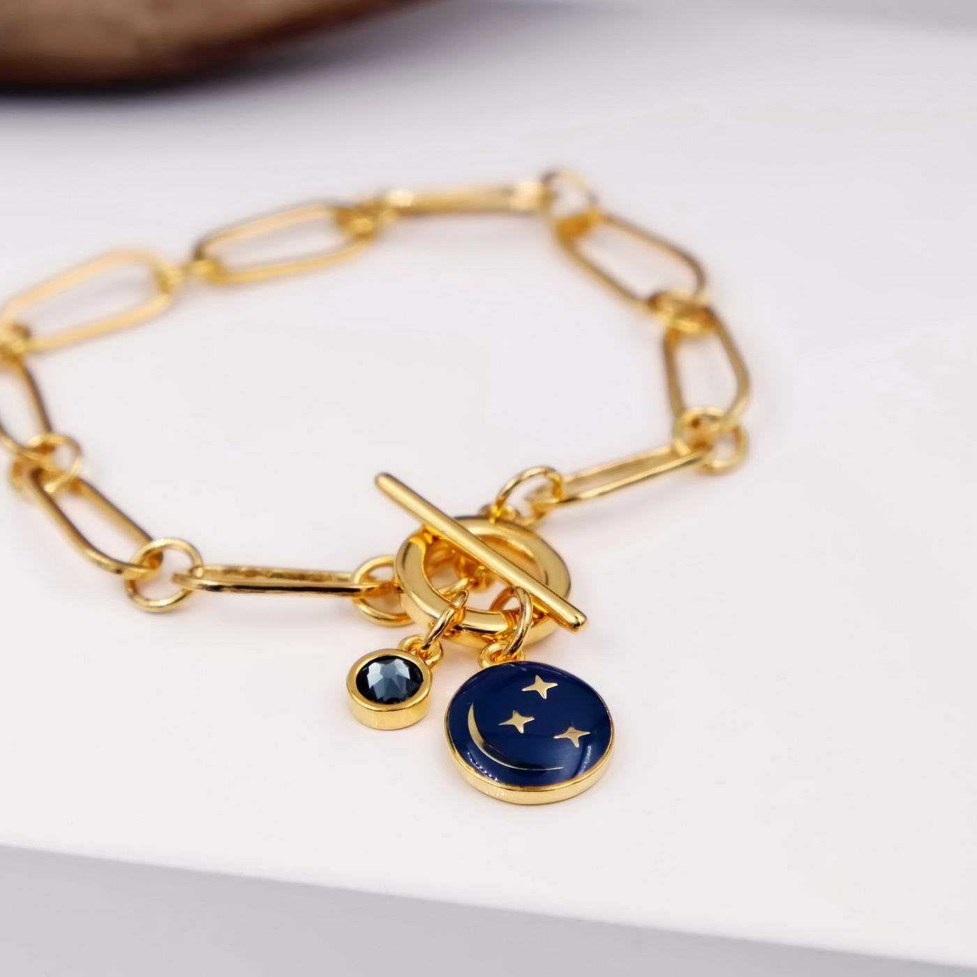 Chain bracelet with enamel and crystal — Bracelets from Toolittle — additional view 2