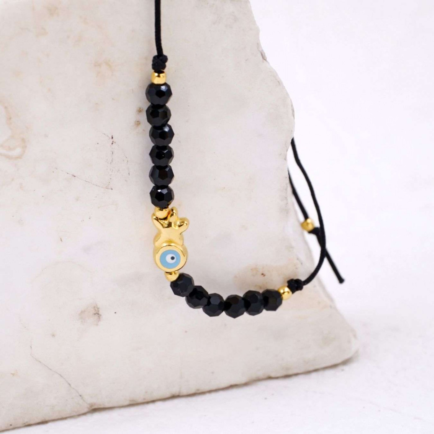Macramé Bracelet with Gold-Plated Evil Eye & Starfish | Handmade — Bracelets from Toolittle — additional view 11