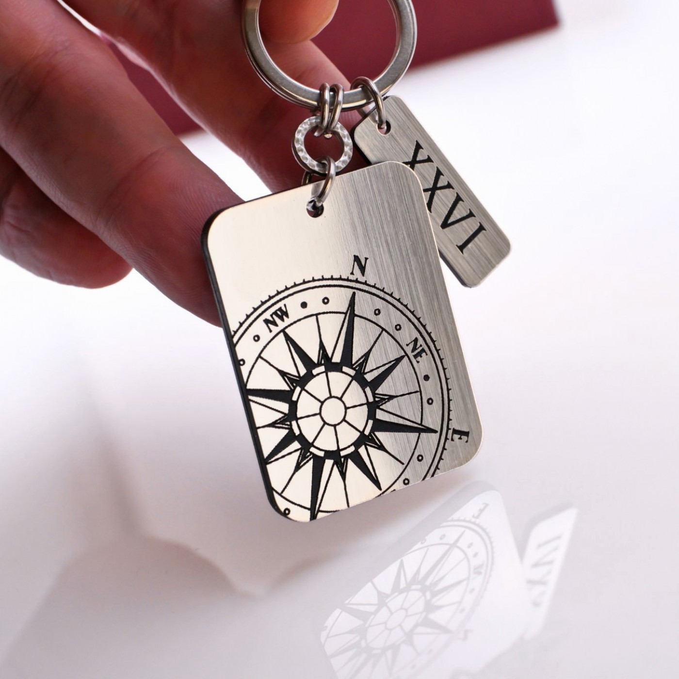 Men’s Lucky Keychain XXVI - Compass — Pendants & charms from Toolittle — additional view 3
