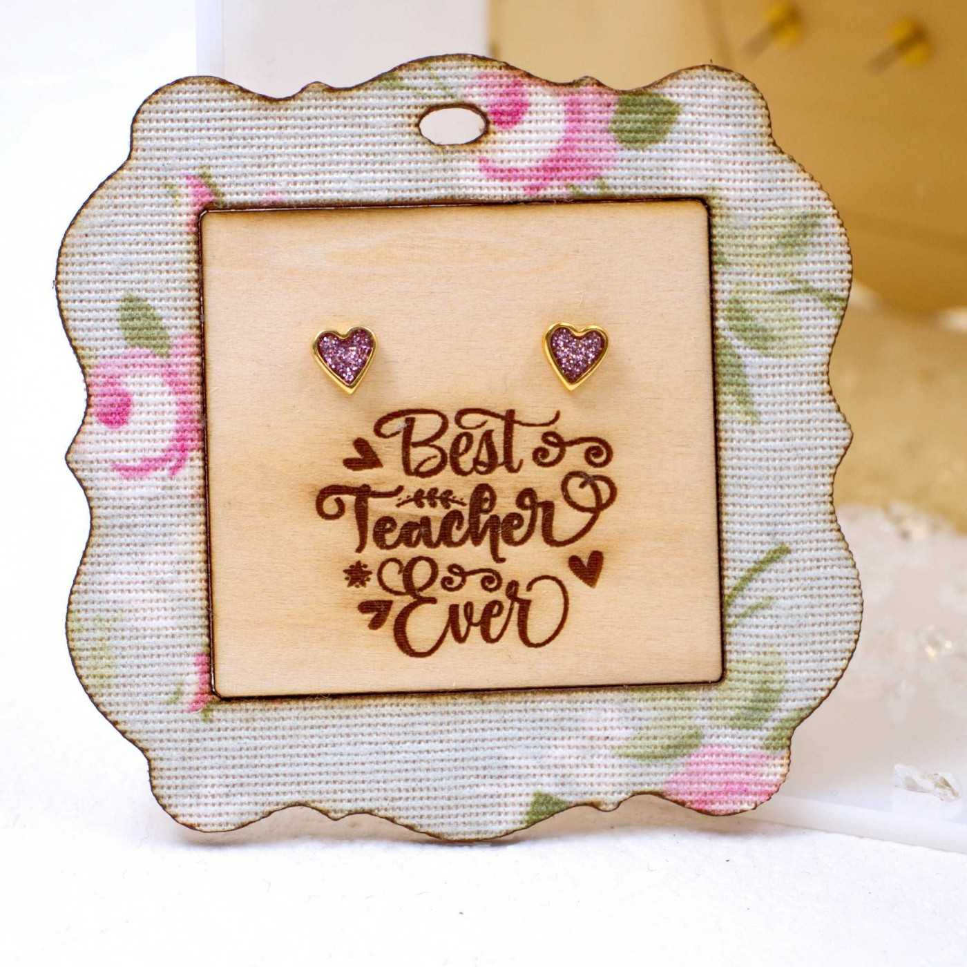 Gift for the Teacher - Heart Earrings — Earrings from Toolittle — additional view 2