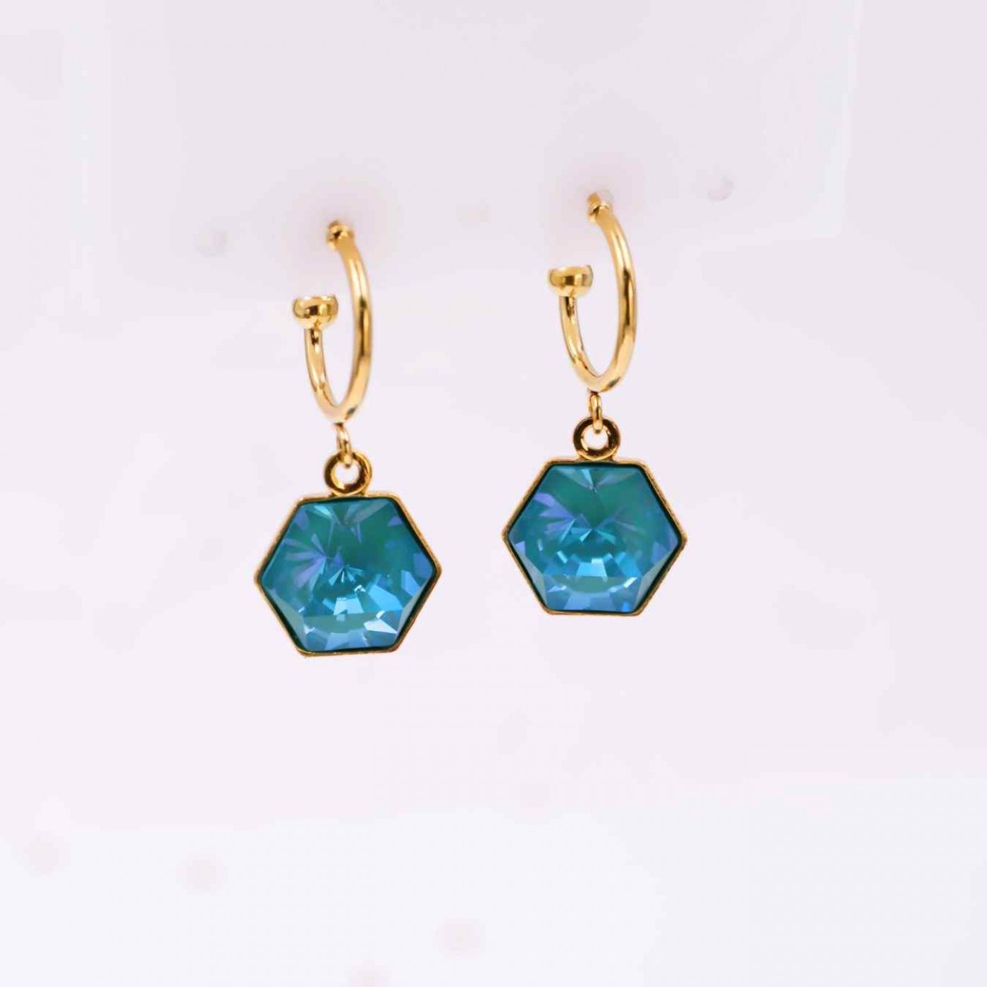 Crystal Collection: Gold-Plated Steel Earrings — Earrings from Toolittle — additional view 4