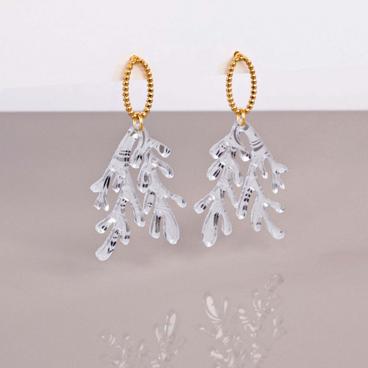 Golden Earrings | Plexiglass Coral — Earrings from Toolittle — additional view 7