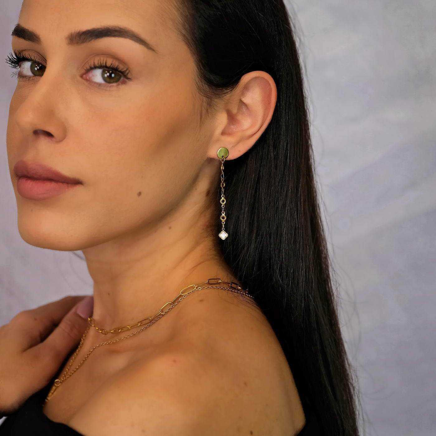 Earrings inox with mother of pearl — Earrings from Toolittle — additional view 5