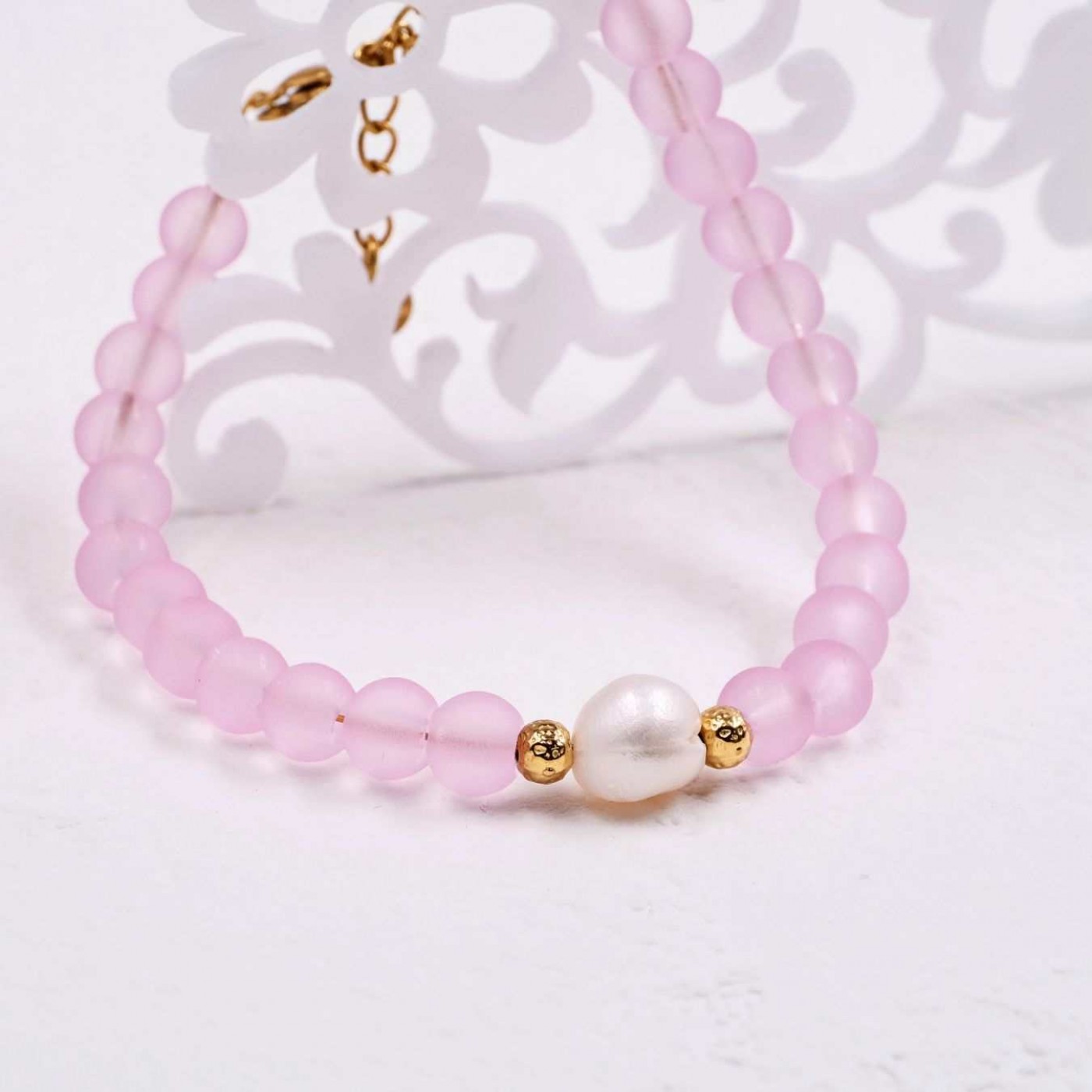 Bracelet of Stainless Steel & Fresh Water Pearl — Bracelets from Toolittle — additional view 2