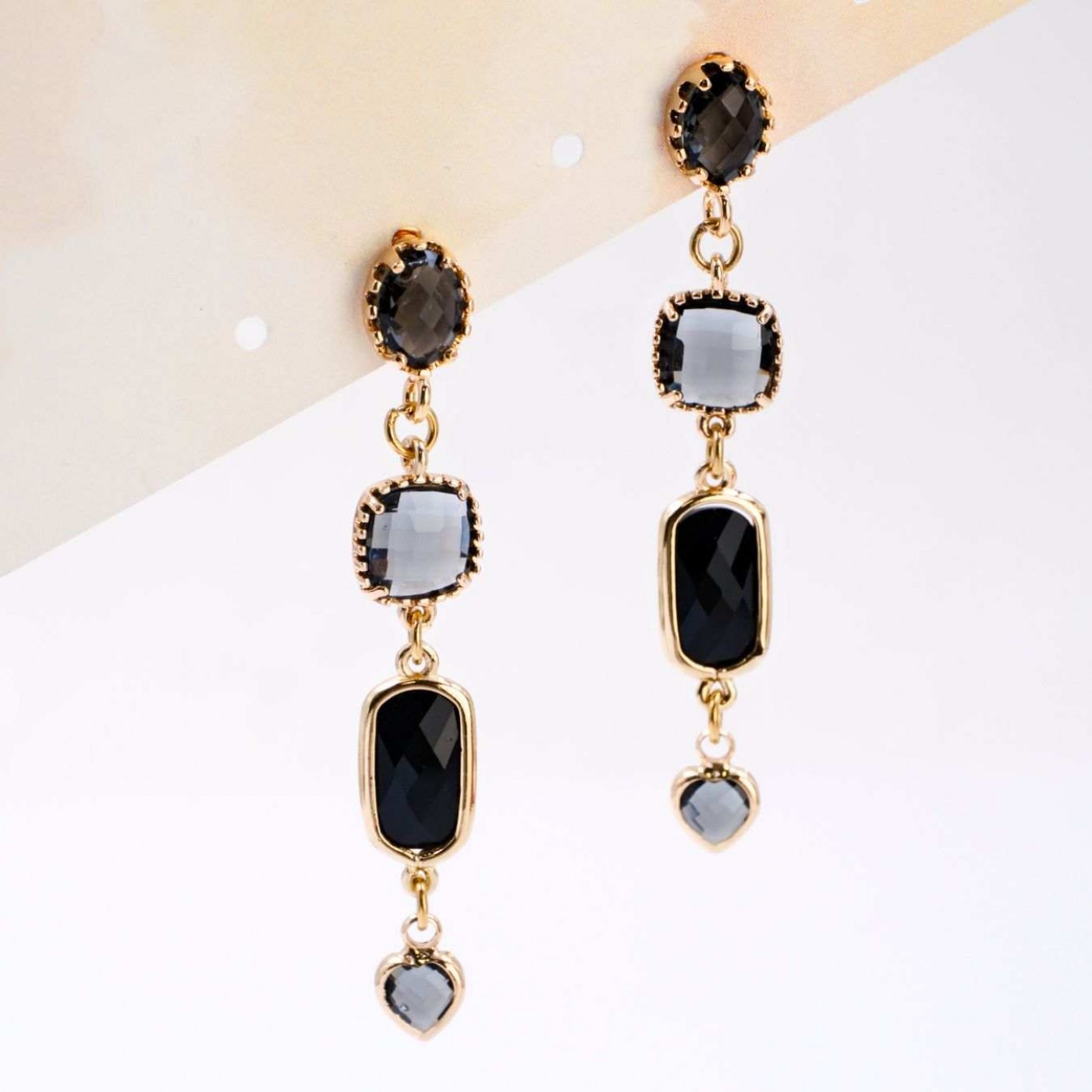 Gold-Plated Crystal Earrings — Earrings from Toolittle — additional view 2